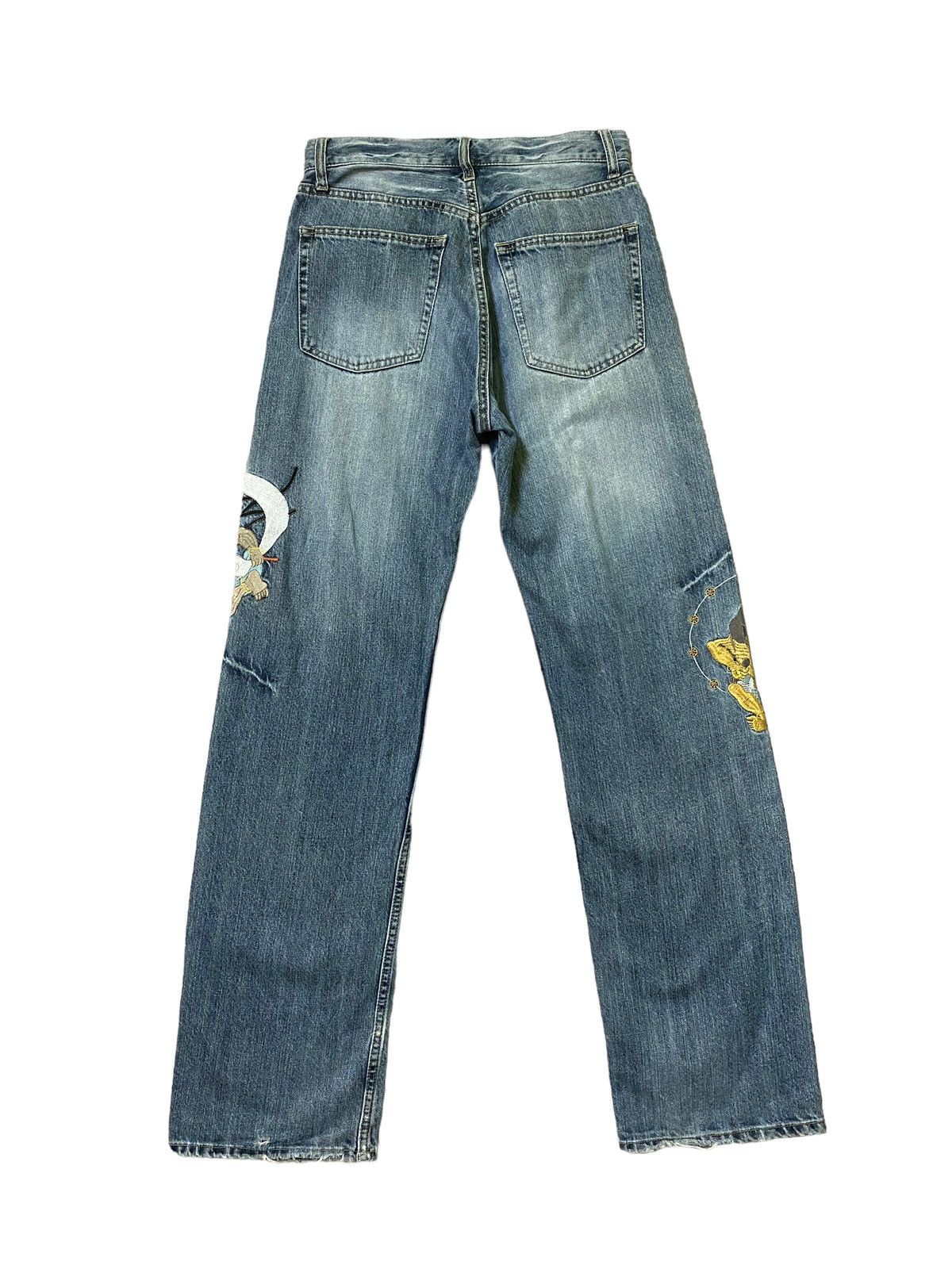 Japanese Brand × Vintage VINTAGE JAPAN DEVILS EMBROIDERED RARE DENIM JEANS Size US 27 - 2 Thumbnail