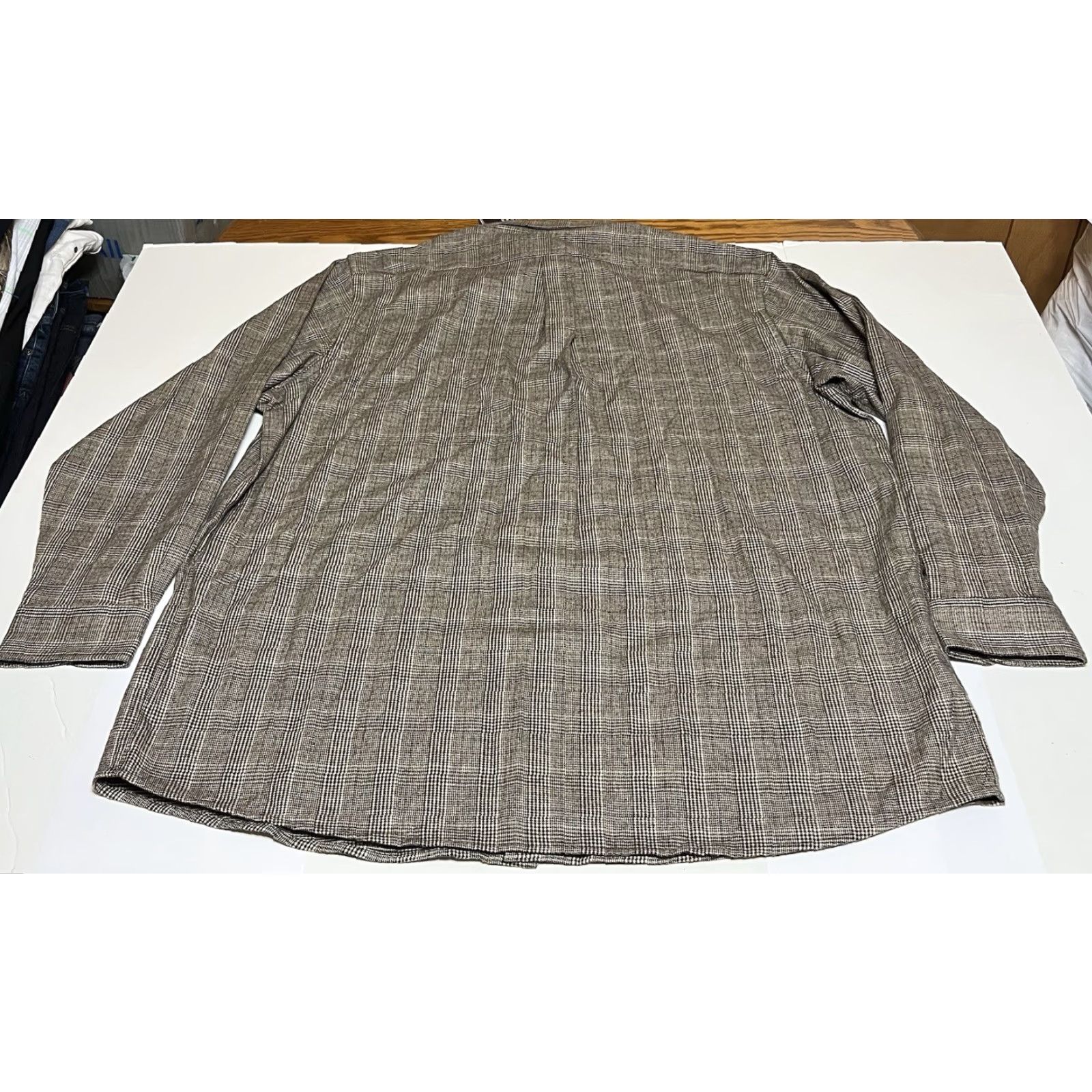 Roundtree & Yorke NWT Roundtree & Yorke Portuguese Flannel Shirt Mens 3XT Tall Houndstooth Size US XXL / EU 58 / 5 - 3 Thumbnail