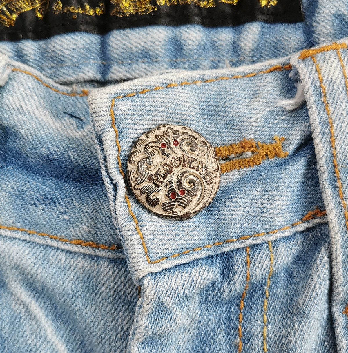 Japanese Brand Red Pepper Embroidery Patches Distressed Jeans Punk Size US 28 / EU 44 - 9 Thumbnail