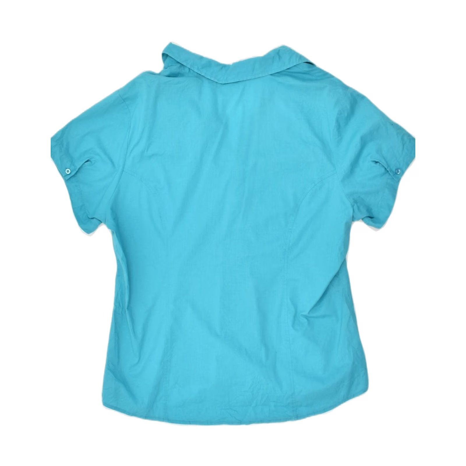 Lee LEE Womens Easy Care Short Sleeve Shirt Blue XL Cotton Size XL / US 12-14 / IT 48-50 - 2 Thumbnail