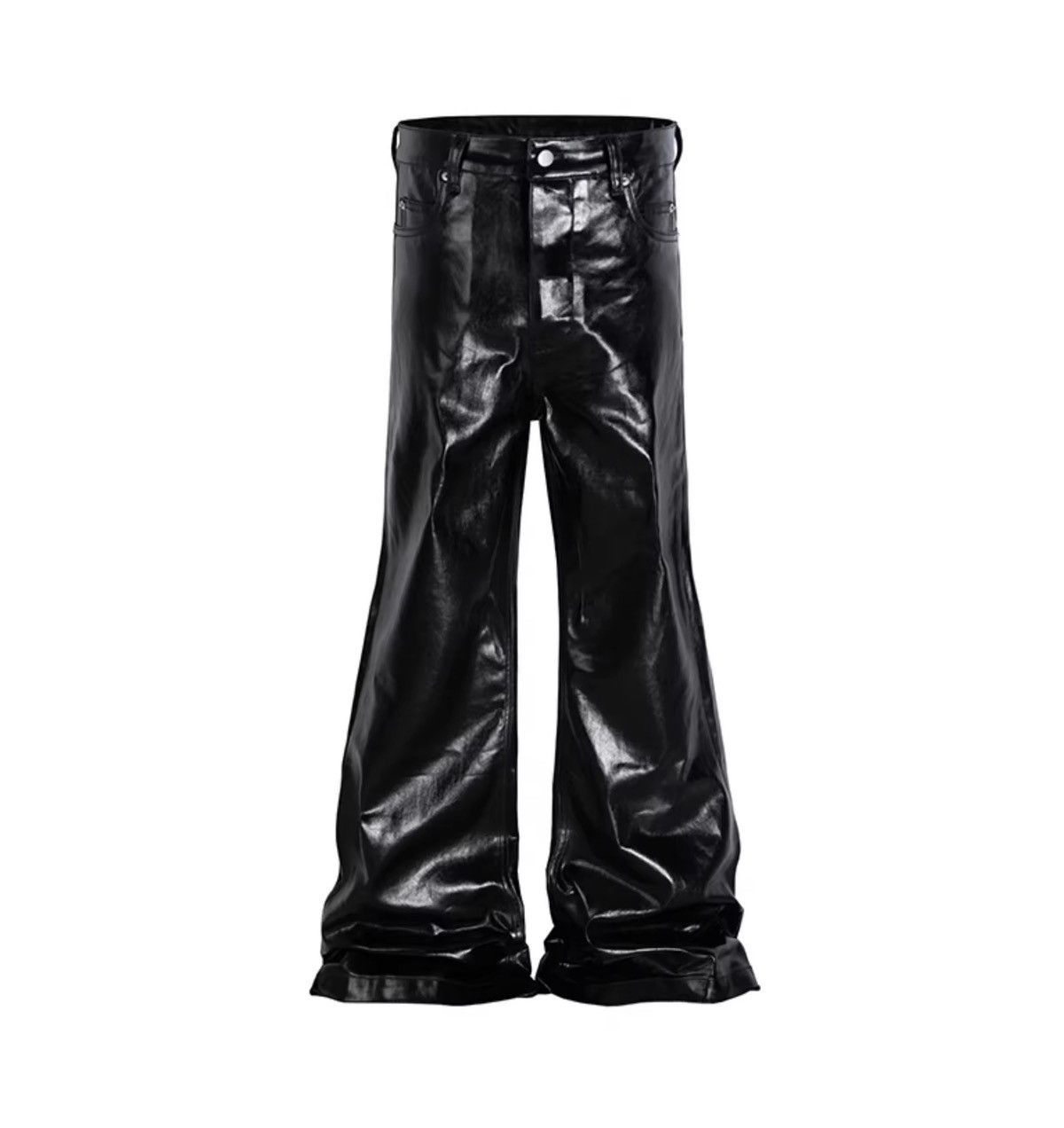 Jean × Vintage Men Wide Leg Coating Glossy Leather Jean Size US 31 - 4 Thumbnail