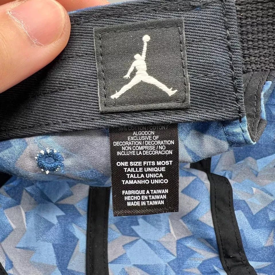 Jordan Brand Air Jordan 5 Panel Hat Blue Camo Jumpman Strap back Cap Size ONE SIZE - 6 Thumbnail