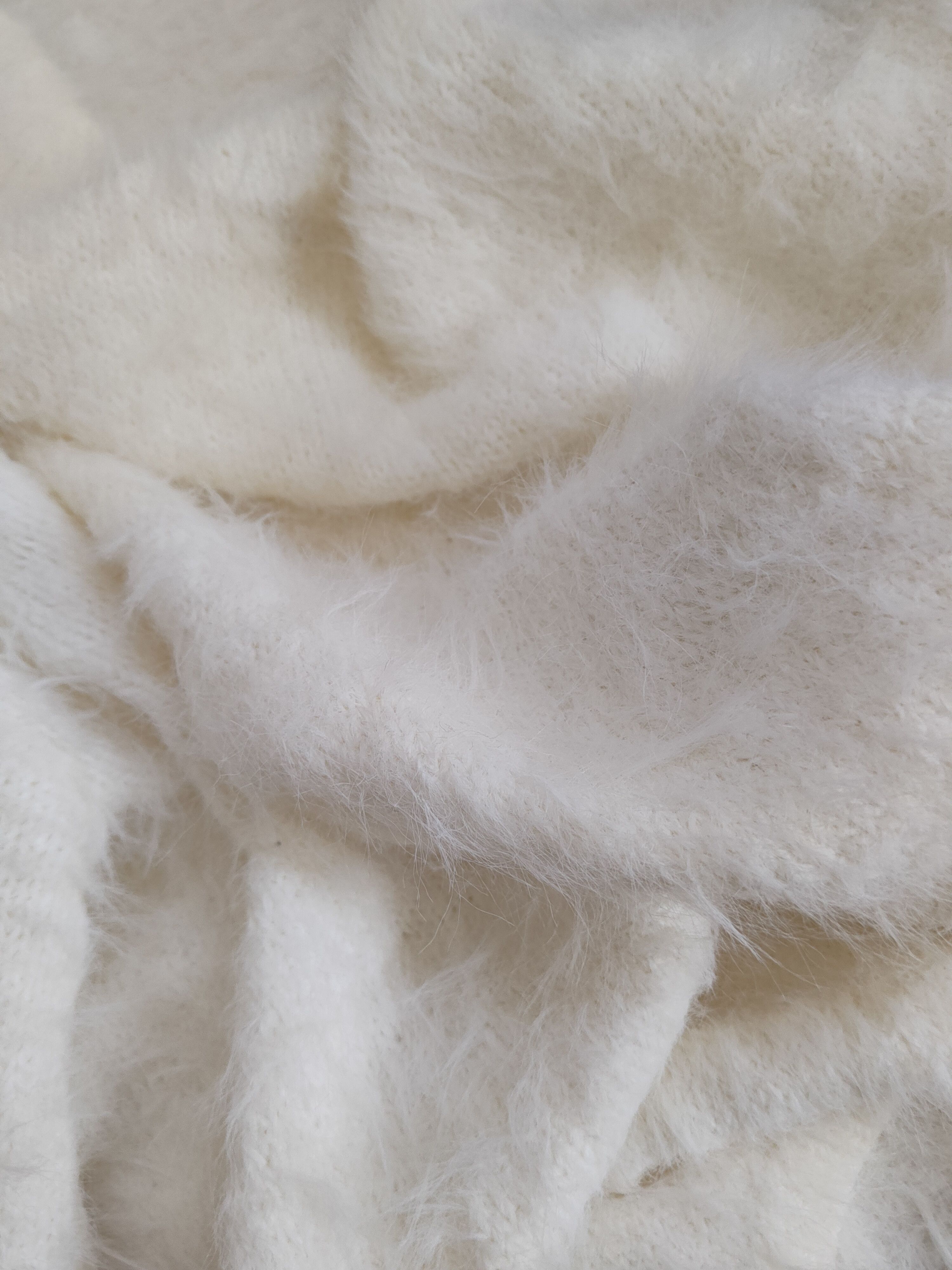 Homespun Knitwear Glacier Ivory Shag Shaggy Fur Mohair Knitwear #S2081 Size M / US 6-8 / IT 42-44 - 10 Thumbnail
