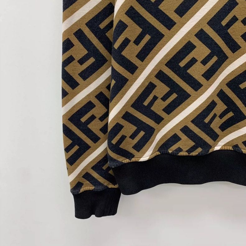 Fendi FENDI Brown logo letter full-print cotton crewneck long-sl Size US XS / EU 42 / 0 - 4 Thumbnail