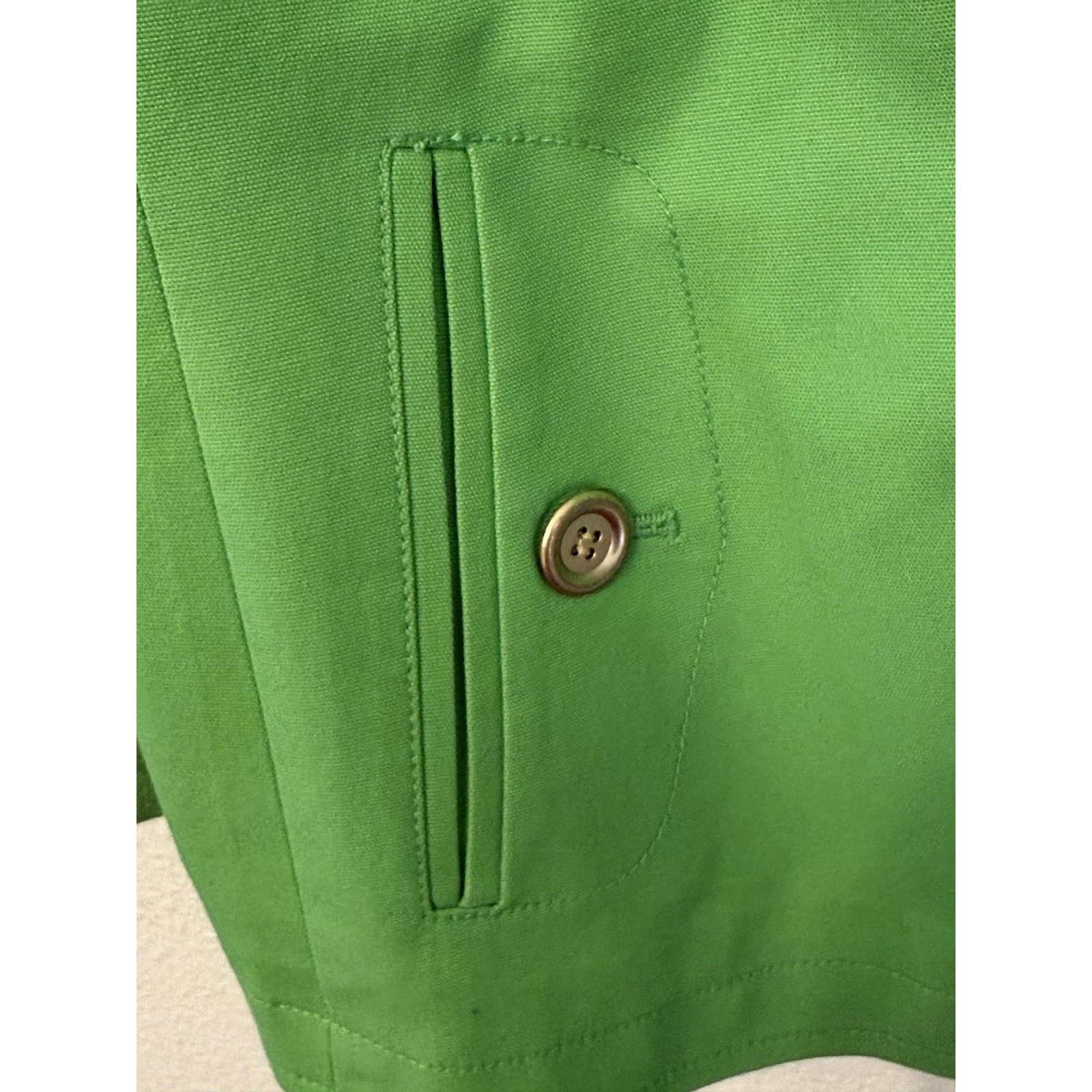 Robert Talbott Talbots Blazer Womens 16P Green Collarless Open Front Petite Size XXL / US 16-18 / IT 52-54 - 3 Thumbnail