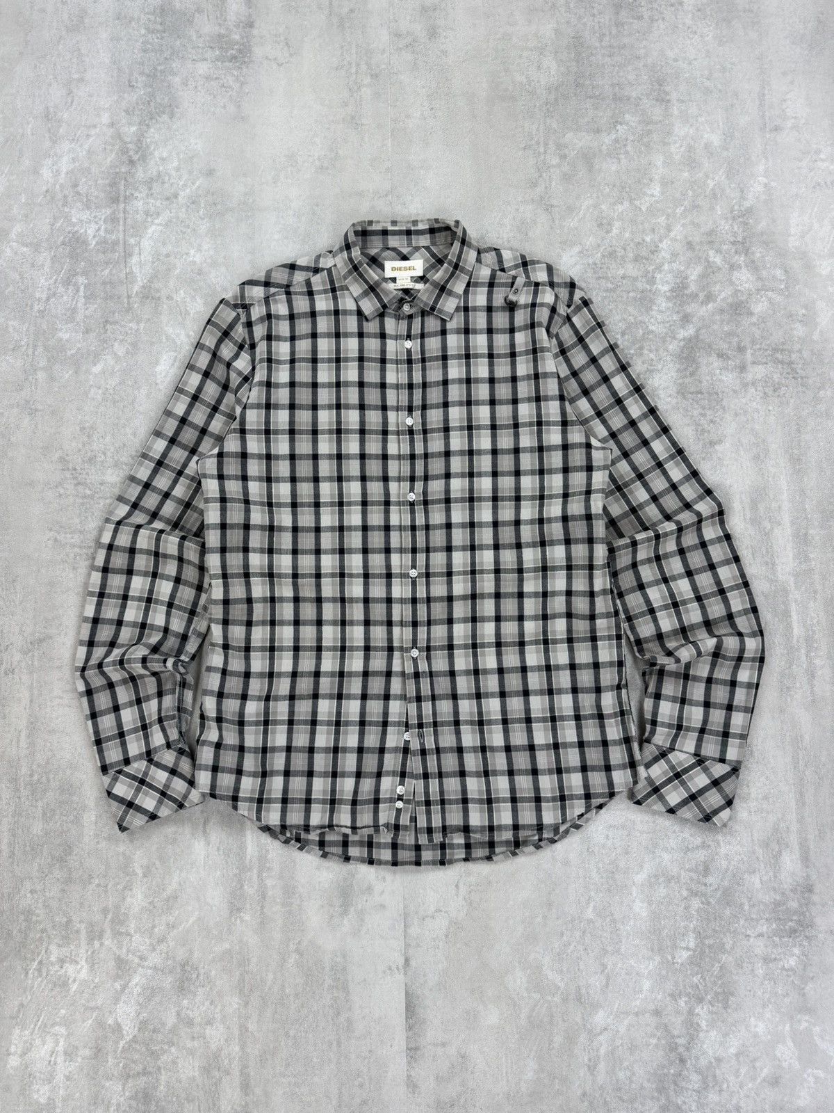 Diesel Mens plaid shirt Diesel slim fit long sleeve size XL Size US XL / EU 56 / 4 - 1 Thumbnail