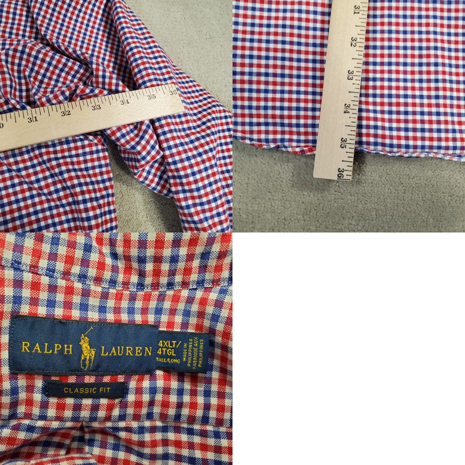 Ralph Lauren Ralph Lauren Shirt Mens 4XLT Tall White Blue Red Button Up Long Sleeve Oxford Shirt Mens Long Sleeve Button-Up 4XLT White Blue Red Oxford Ralph Lauren Size US XXL / EU 58 / 5 - 8 Thumbnail