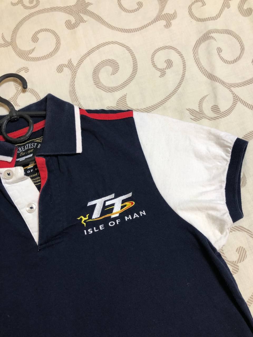Vintage Official Isle of Man TT Races Navy Blue Polo Shirt Size US S / EU 44-46 / 1 - 12 Thumbnail