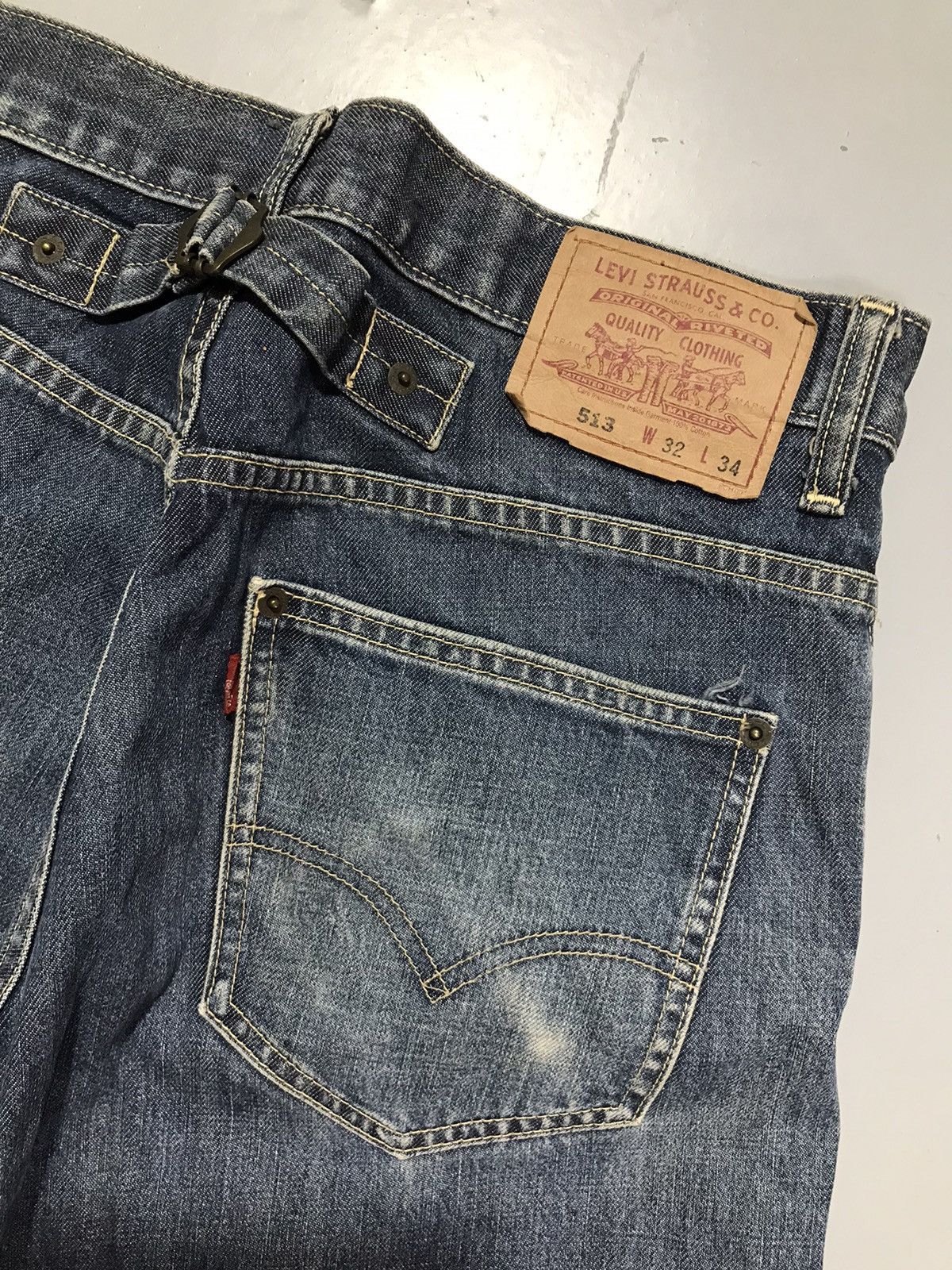 Levi's Vintage Levi’s 513 buckle belt denim Size US 32 / EU 48 - 11 Thumbnail
