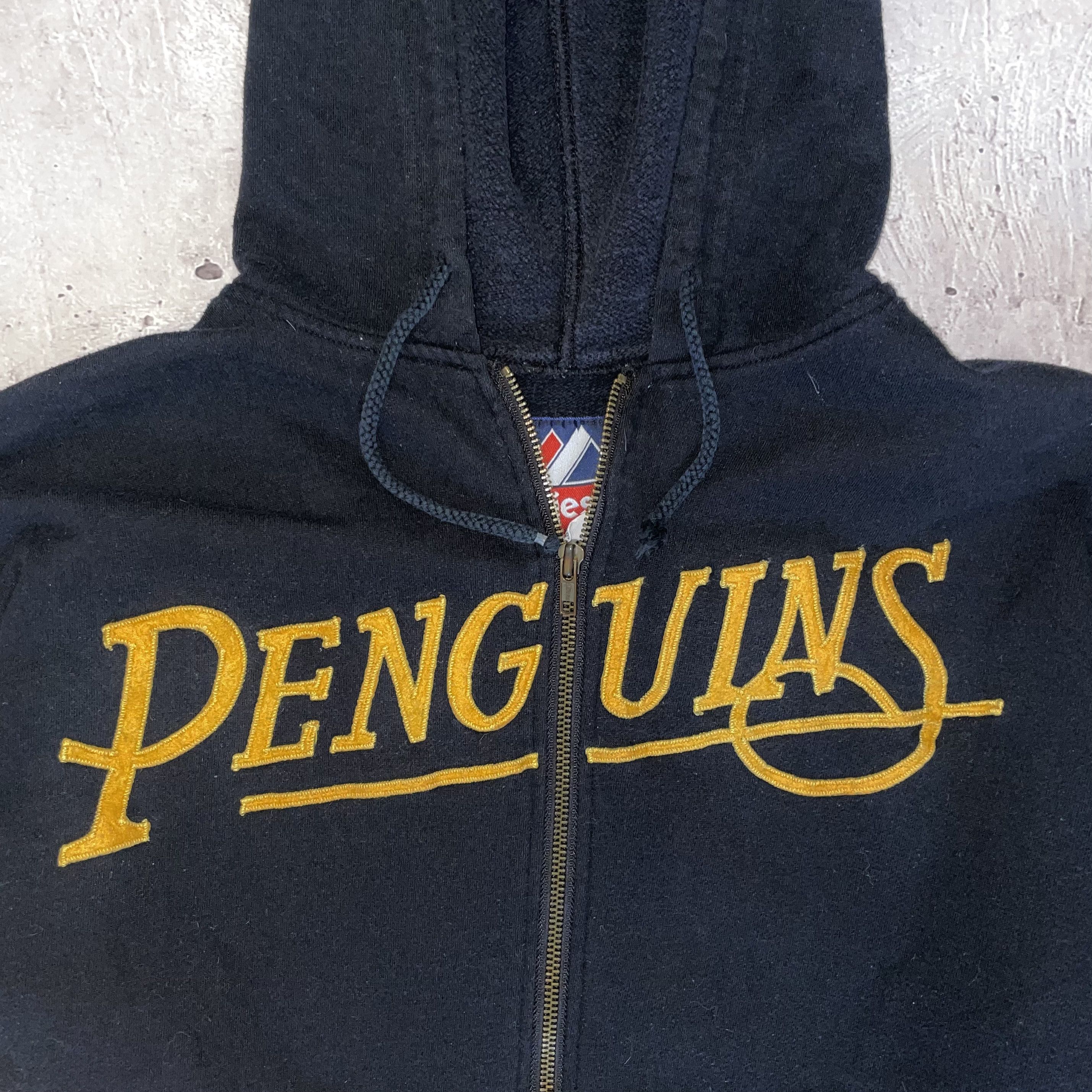 Majestic × NHL × Vintage 90's Pittsburgh Penguins Majestic Made in Korea Zip Hoodie Size US M / EU 48-50 / 2 - 3 Thumbnail