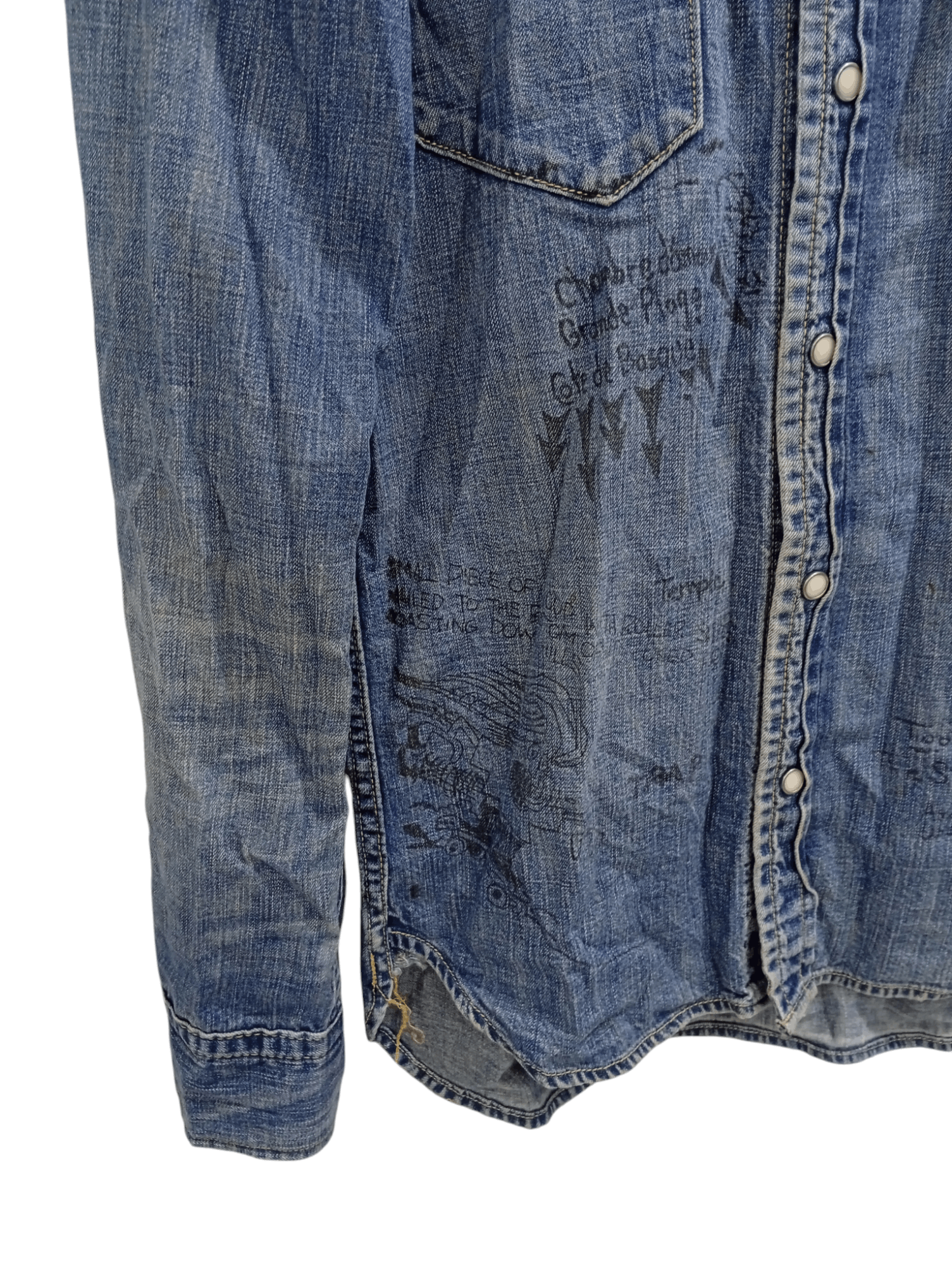 Japanese Brand × Remi Relief 🔥🔥Remi Relief Artwork Denim Chambray Shirt Size US M / EU 48-50 / 2 - 9 Thumbnail