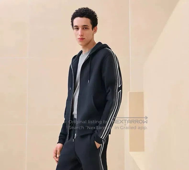 Hermes Hermes Dark blue zip-up sweatshirt Size M / US 6-8 / IT 42-44 - 9 Thumbnail