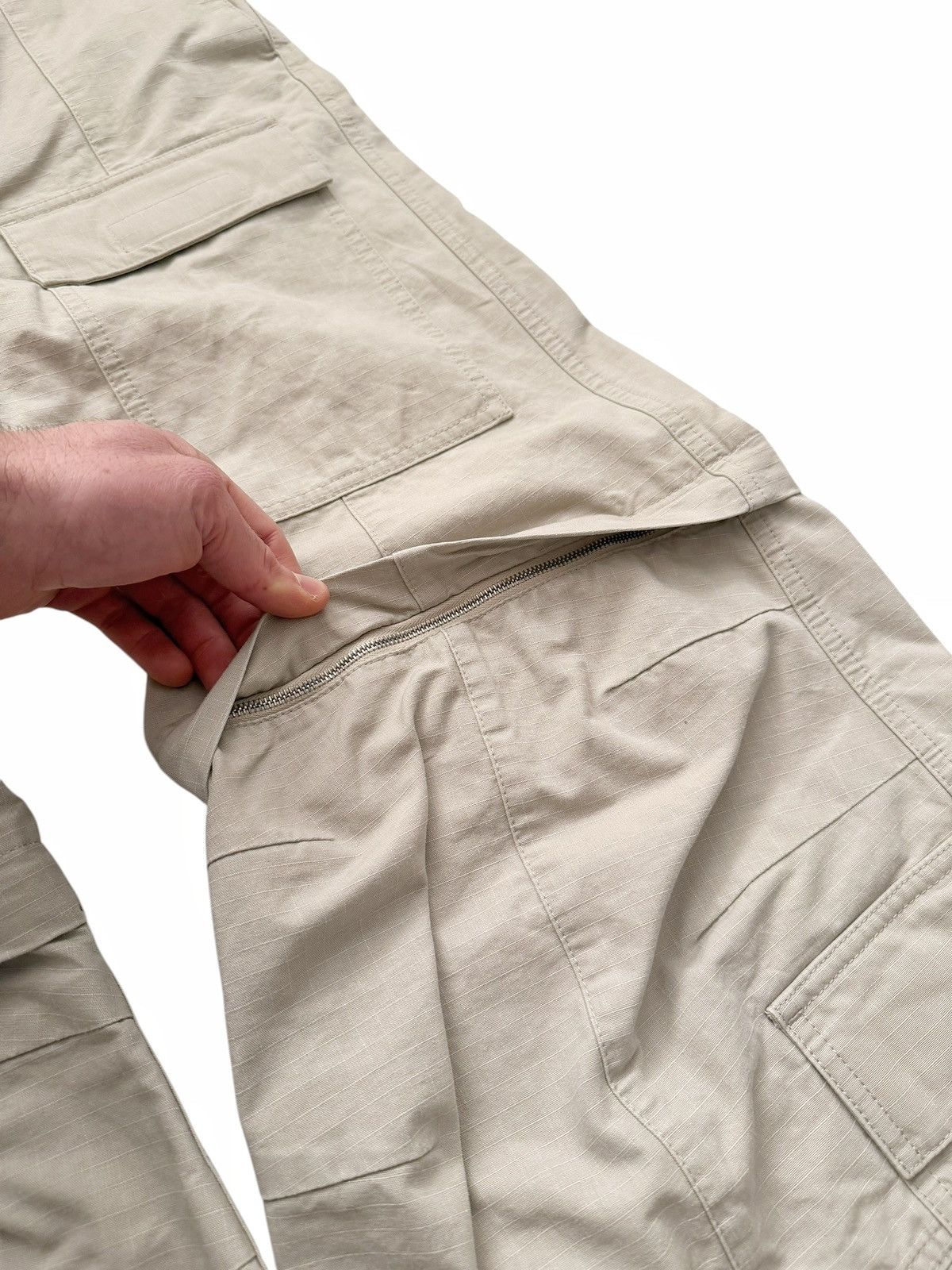 Balenciaga S Ripstop Khaki Cargo Flare Pants Size US 34 / EU 50 - 10 Thumbnail