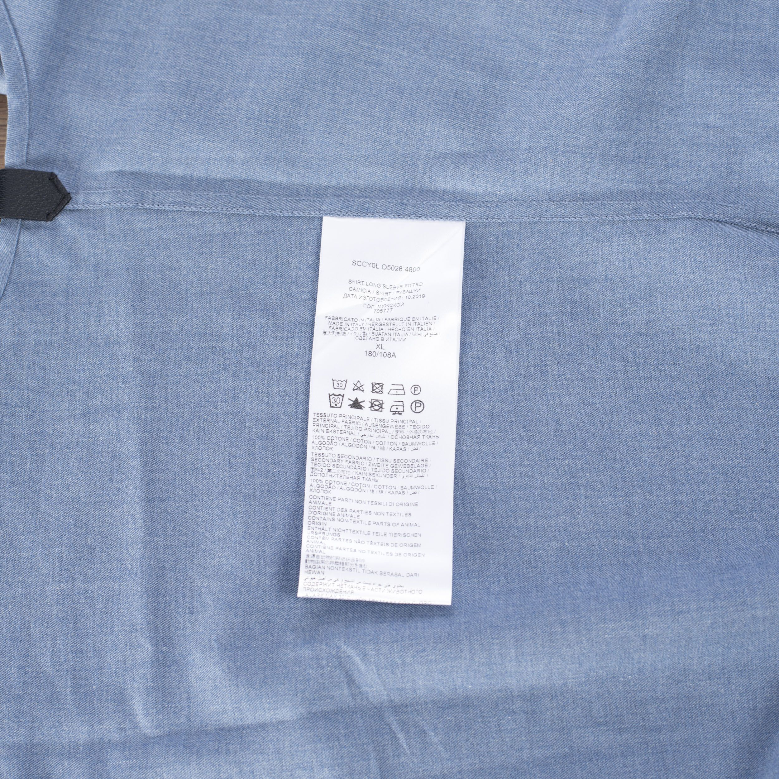Brioni Mandarin Collar Shirt In Blue Cotton Size US XS / EU 42 / 0 - 13 Thumbnail