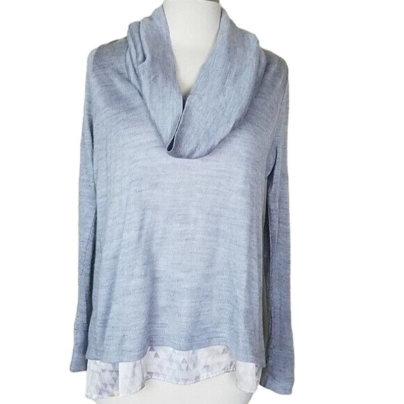 White House Black Market White House Black Market Sweater Women S Gray Cowl Wool Size S / US 4 / IT 40 - 1 Thumbnail