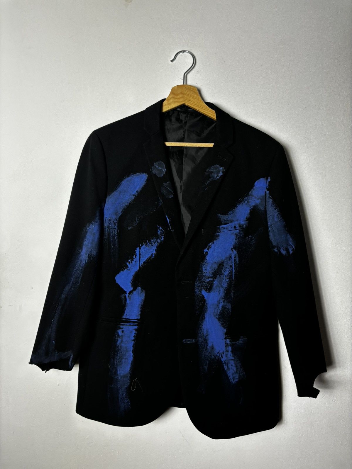 Vintage Destroyed painted blazer jacket S size Size 44R - 1 Thumbnail