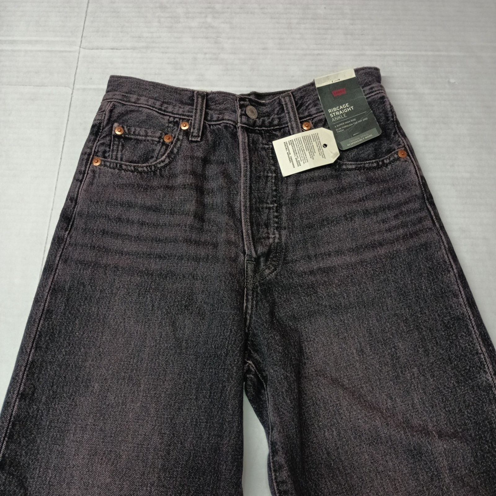 Levi's Levi's Ribcage Straight Ankle Jeans Womens Size 26x31 Purple Size 26" / US 2 / IT 38 - 3 Thumbnail
