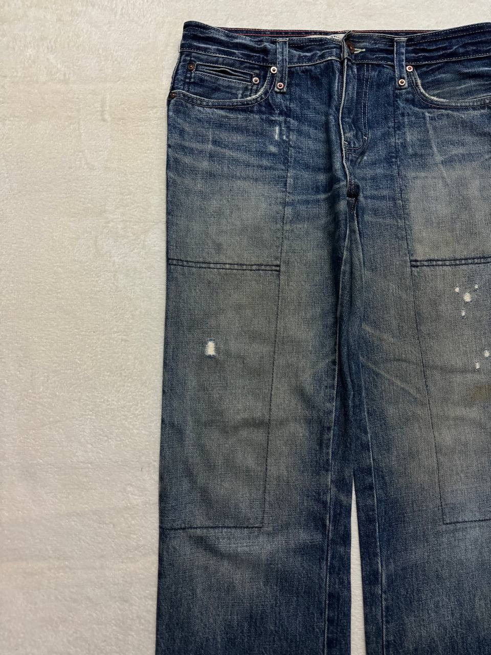 Gap BAGGY Gap Rusty Mudwash Distressed Straight Baker Pants Jean Size US 31 - 4 Thumbnail
