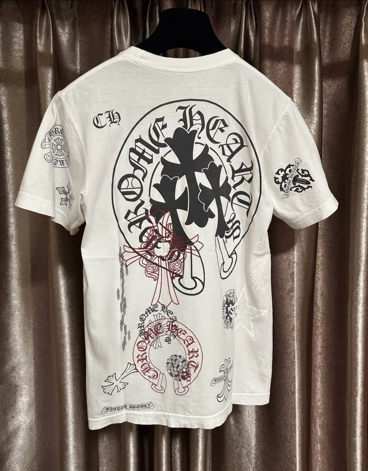 Chrome Hearts Chrome Hearts (Crooked Heart) Full Print Logo Short Sleeve Size US S / EU 44-46 / 1 - 2 Thumbnail