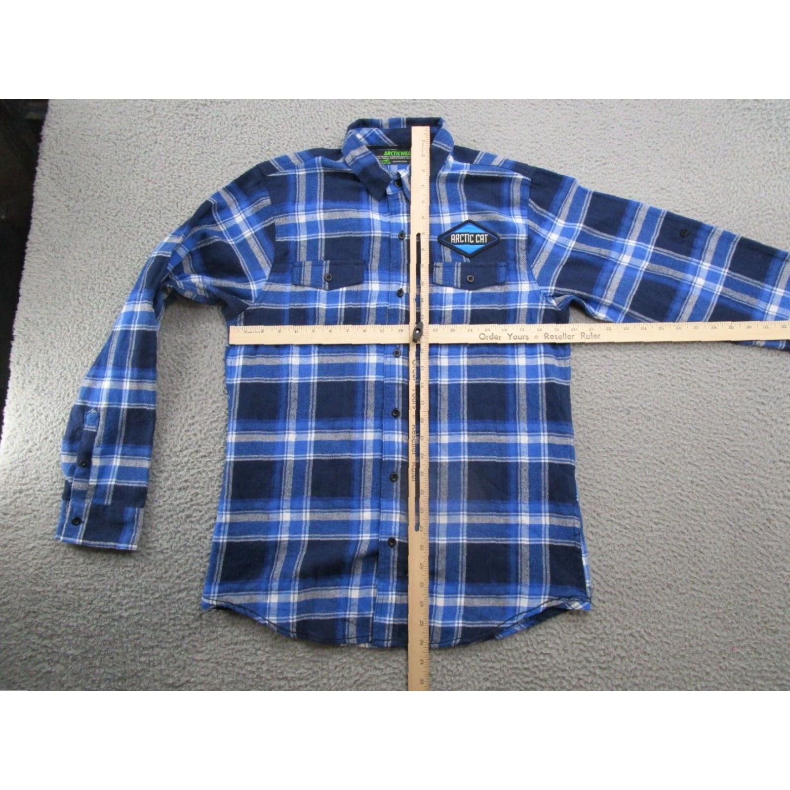 Vintage VINTAGE Arctic Cat Shirt ARCTICWEAR Blue Plaid Patch Button Up Size M Mens Size US M / EU 48-50 / 2 - 6 Thumbnail