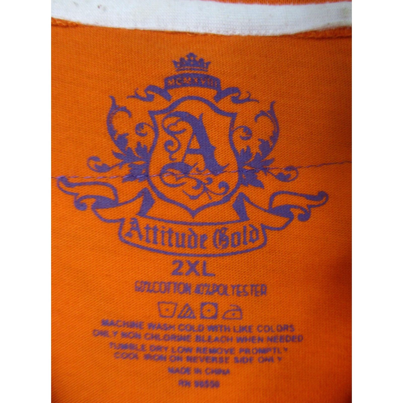 Vintage Attitude Gold Shirt Mens 2XL Orange Black Graphic Eagle Salvation Crest Tee Shirt Size US XXL / EU 58 / 5 - 3 Thumbnail