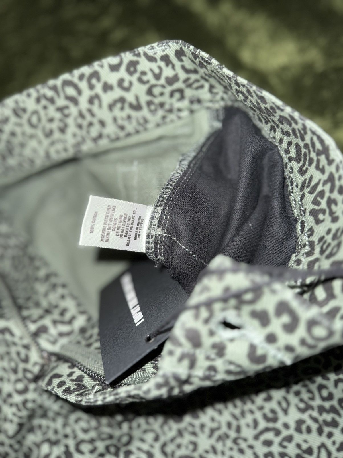 Pleasures [34] Pleasures crystal leopard pattern denim pants green Size US 34 / EU 50 - 4 Thumbnail