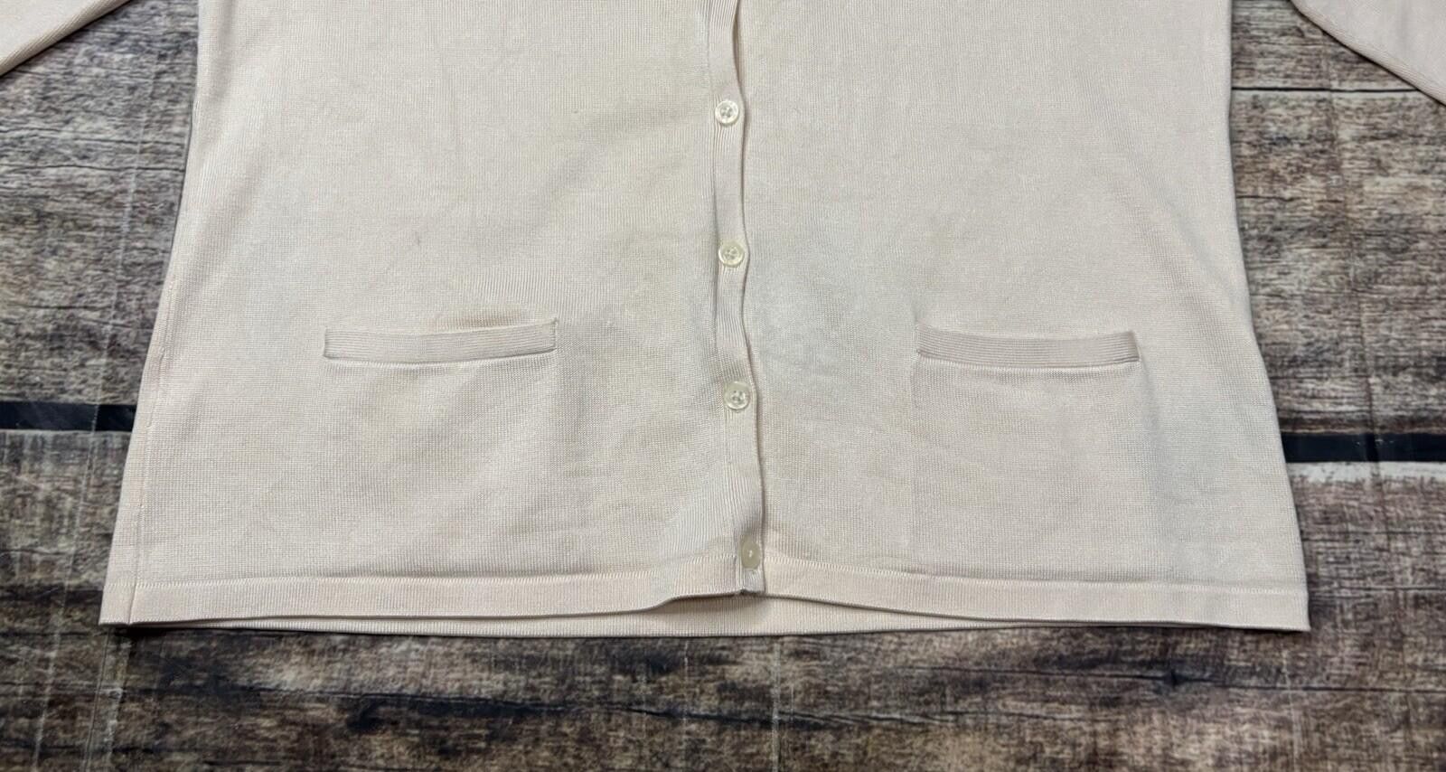 Lauren Ralph Lauren Lauren Ralph Lauren Cardigan Sweater L Silk Stretch Ivory Size L / US 10 / IT 46 - 7 Thumbnail