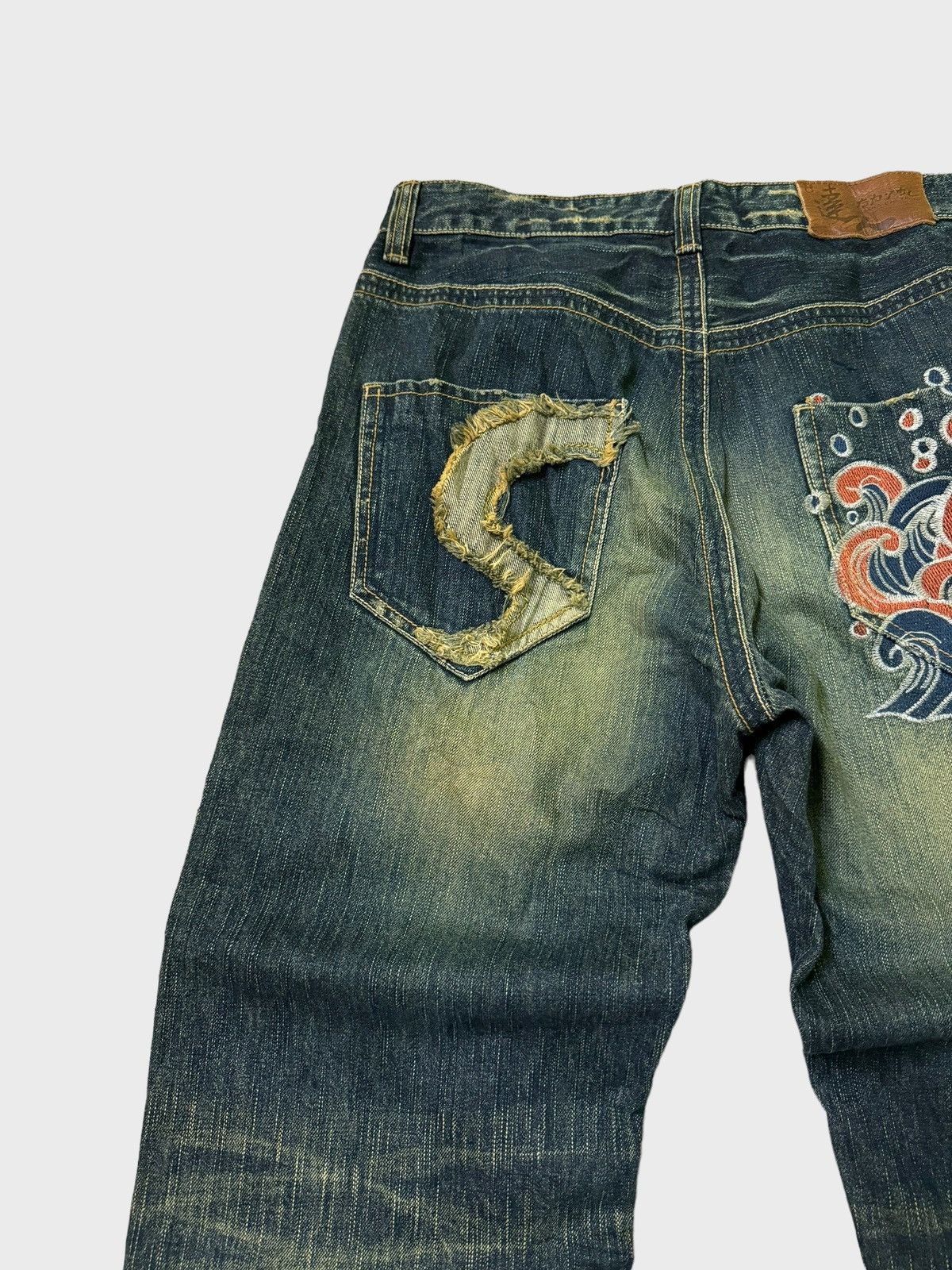 Tornado Mart Made in Japan Osaka Big Train Distressed Denim Jeans Size US 29 - 11 Thumbnail