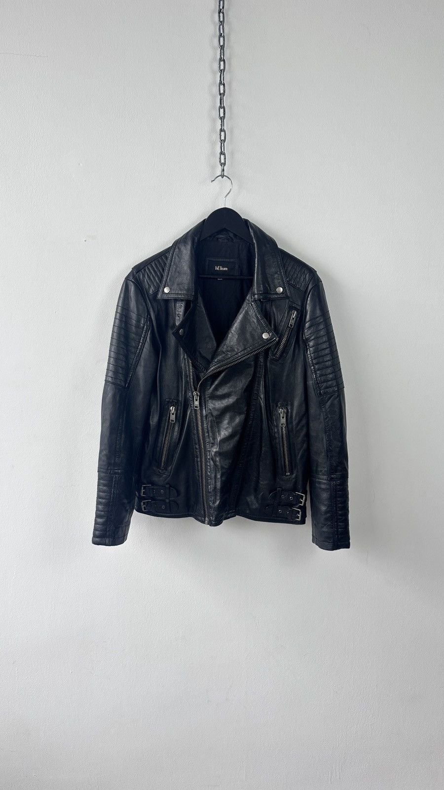 Other HELIUM Real Leather Biker Jacket Quilted Moto Biker Coat Size US L / EU 52-54 / 3 - 1 Thumbnail