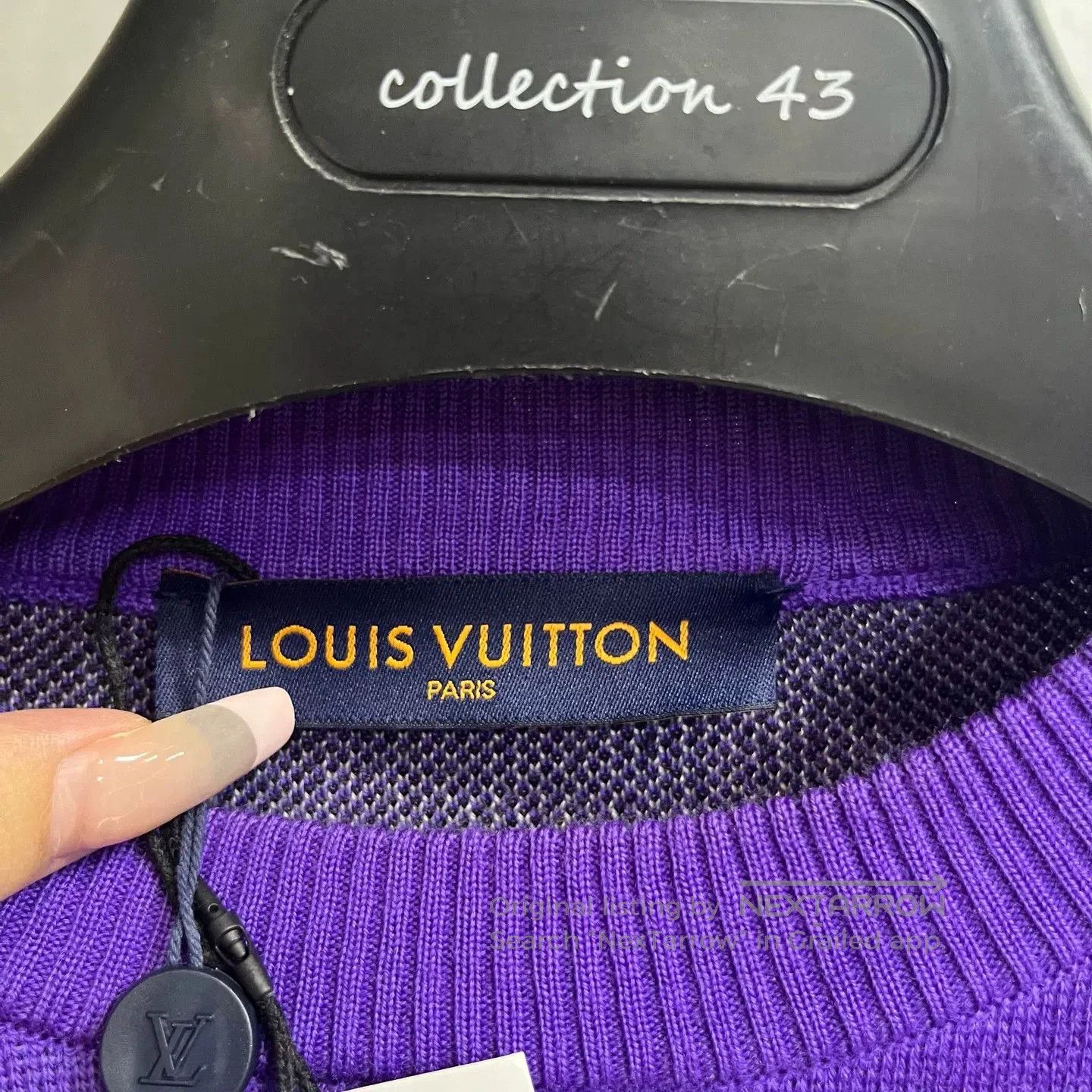 Louis Vuitton Louis Vuitton Purple Logo Jacquard Sweater. Size US L / EU 52-54 / 3 - 2 Thumbnail