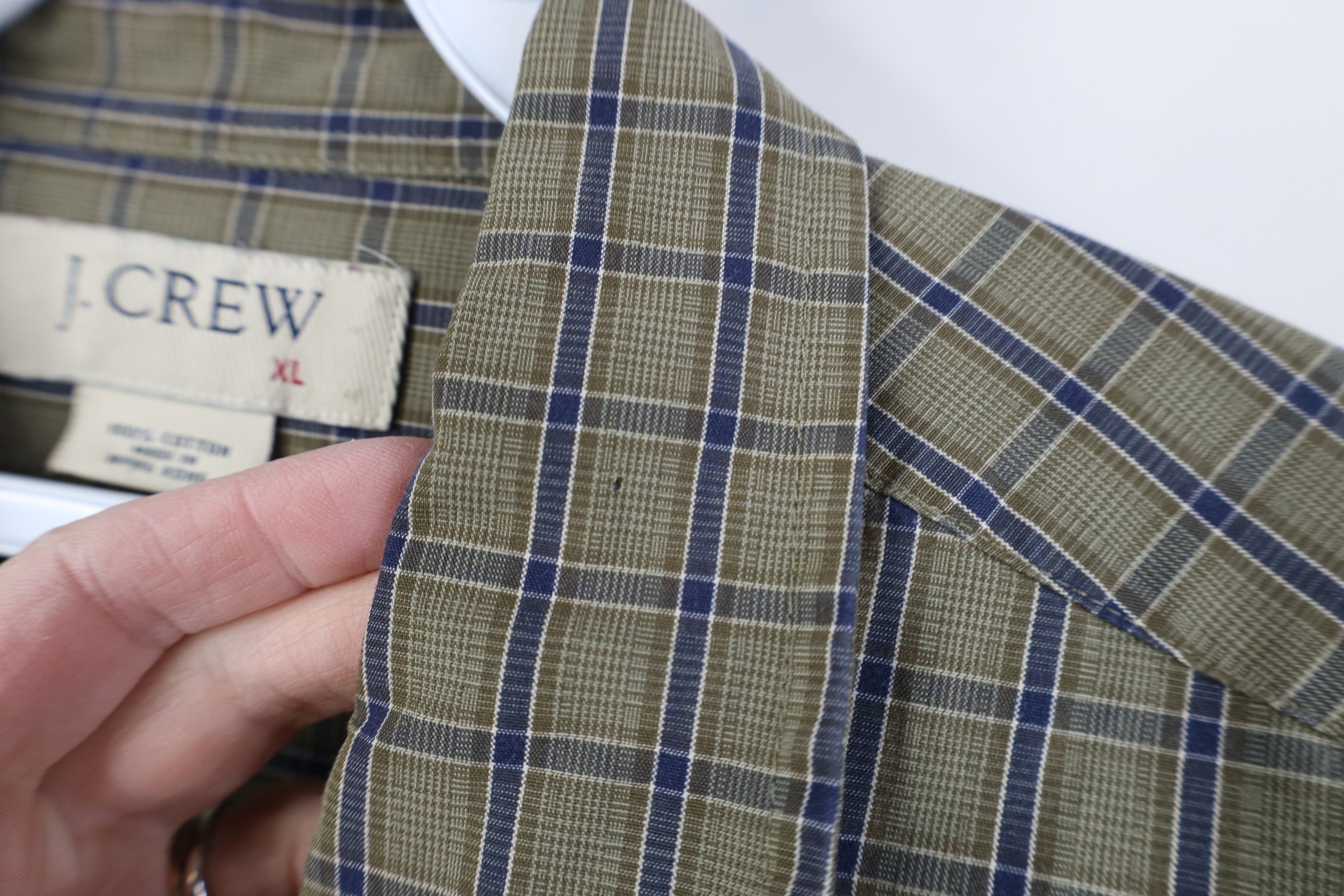 J.Crew Vintage 90s J Crew Collared Button Shirt Green Plaid Cotton Size US XL / EU 56 / 4 - 5 Thumbnail
