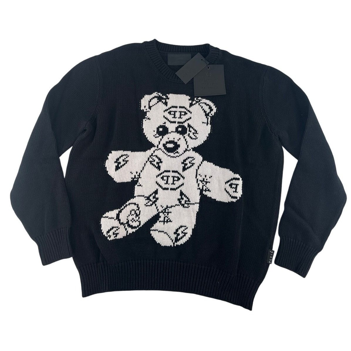 Philipp Plein Philipp Plein Blk Teddy Bear Round Neck Pullover Sweater XL Size US XL / EU 56 / 4 - 5 Thumbnail