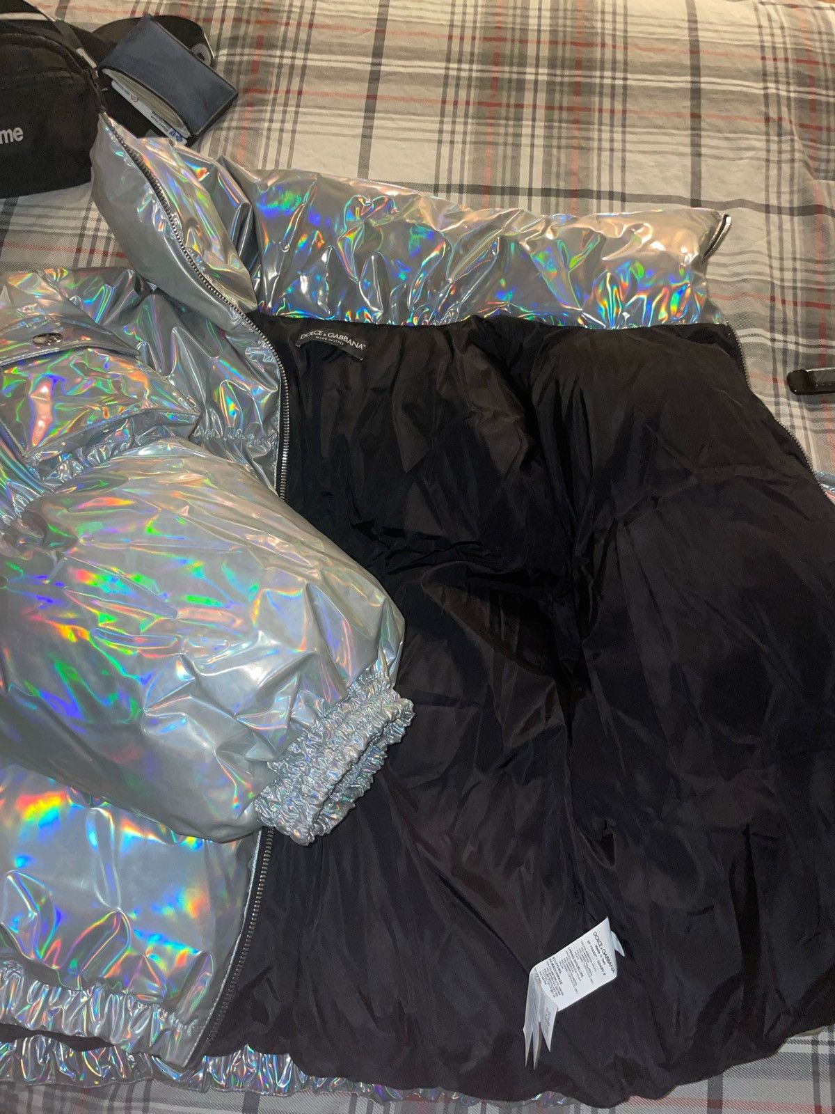 Dolce & Gabbana Dolce & Gabbana Holographic-Effect Padded Jacket Size US M / EU 48-50 / 2 - 2 Thumbnail