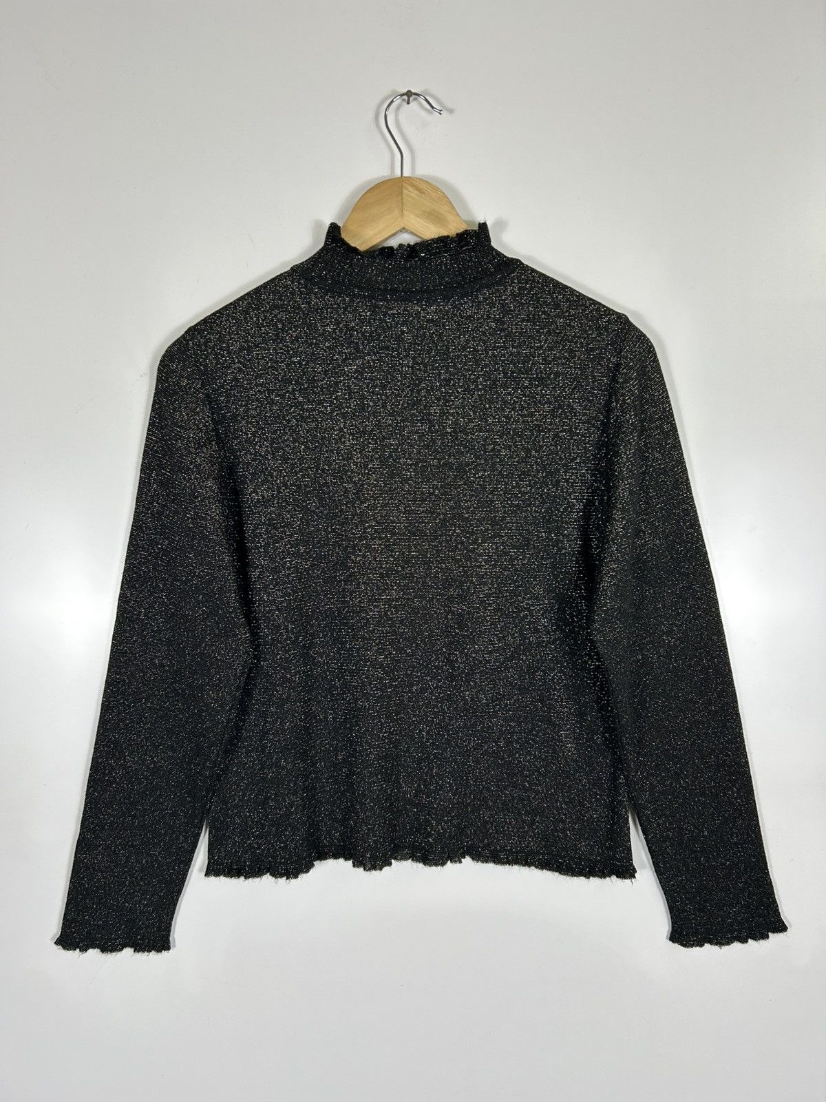 Balmain 🔥Luxury Balmain Paris Black Metallic Cropped Shirt Size S / US 4 / IT 40 - 10 Thumbnail
