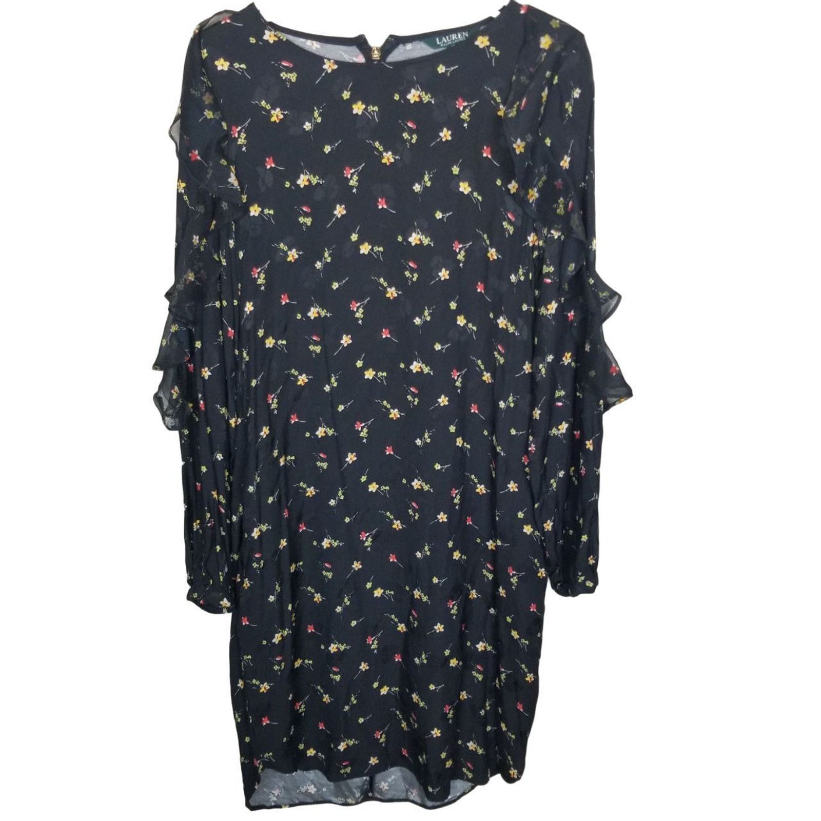 Lauren Ralph Lauren Lauren Ralph Lauren Womens Floral Sheath Dress Ruffle Sleeve Size L / US 10 / IT 46 - 2 Thumbnail