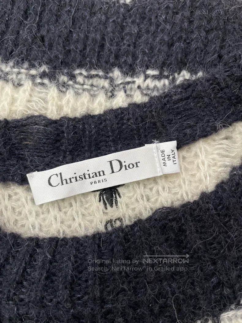 Dior Dior Black and white striped hollow knitted sweater Size XXS / US 00 / IT 34 - 3 Thumbnail