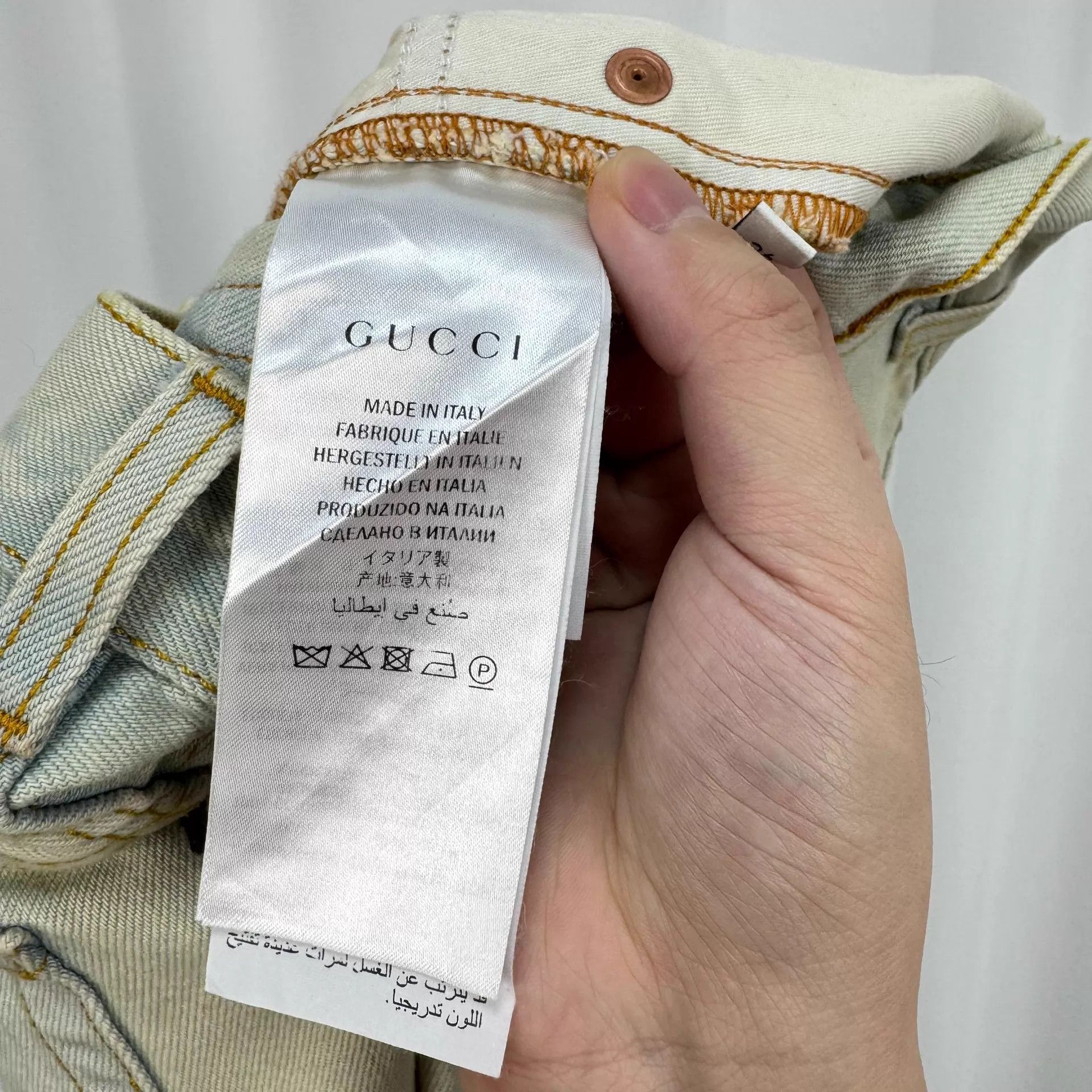 Gucci Gucci Logo Print Washed Leather Tag W26 99 New Size 26" / US 2 / IT 38 - 7 Thumbnail