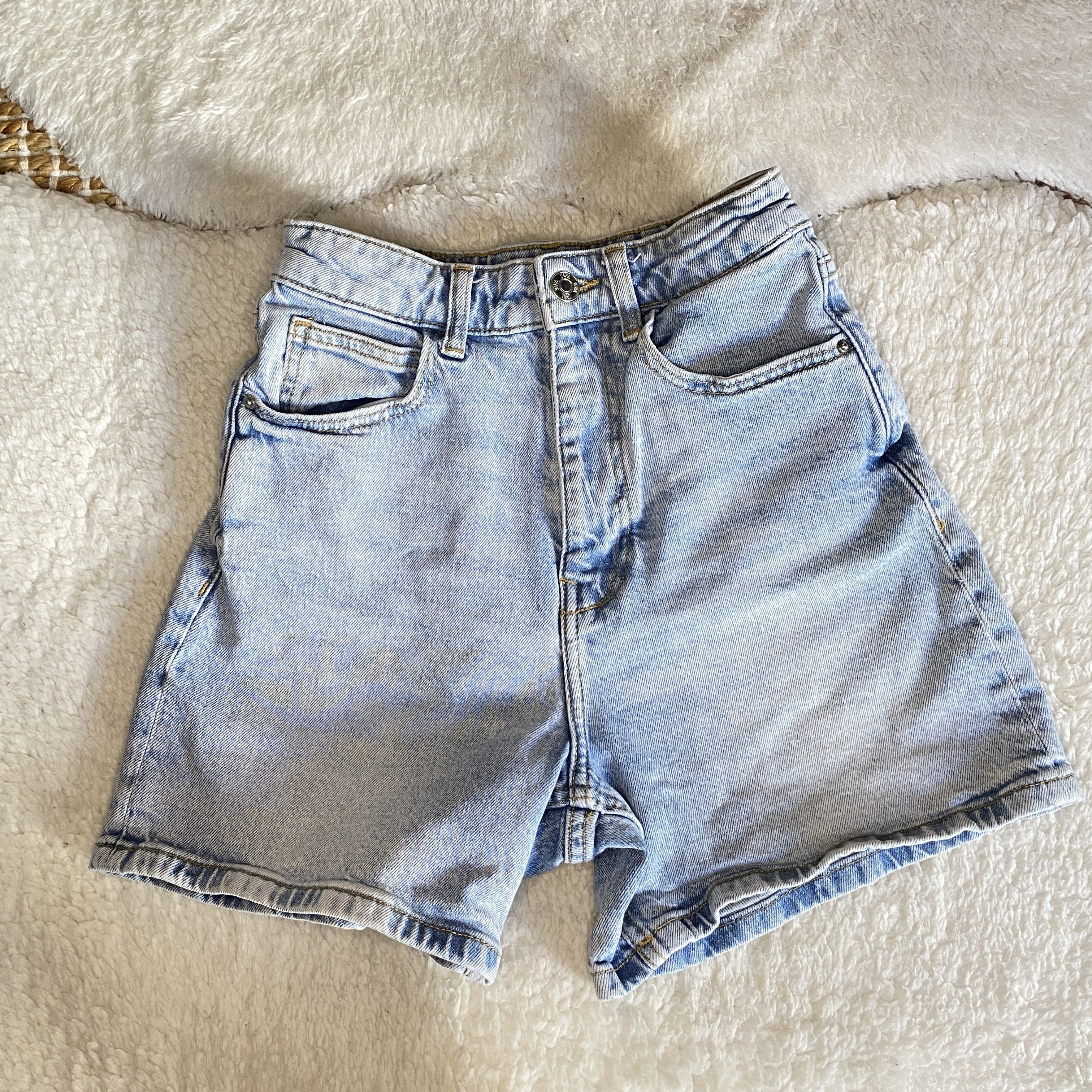 Zara Zara Light Blue Denim Mom Shorts US 0 Size 25" / US 0 / IT 36 - 12 Thumbnail