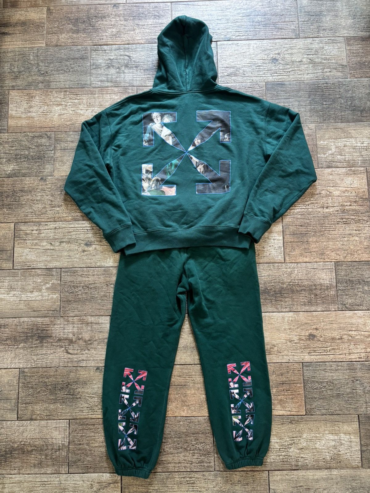 Off-White Green Arrows Sweatsuit Hoodie and Pants M Size US M / EU 48-50 / 2 - 1 Thumbnail