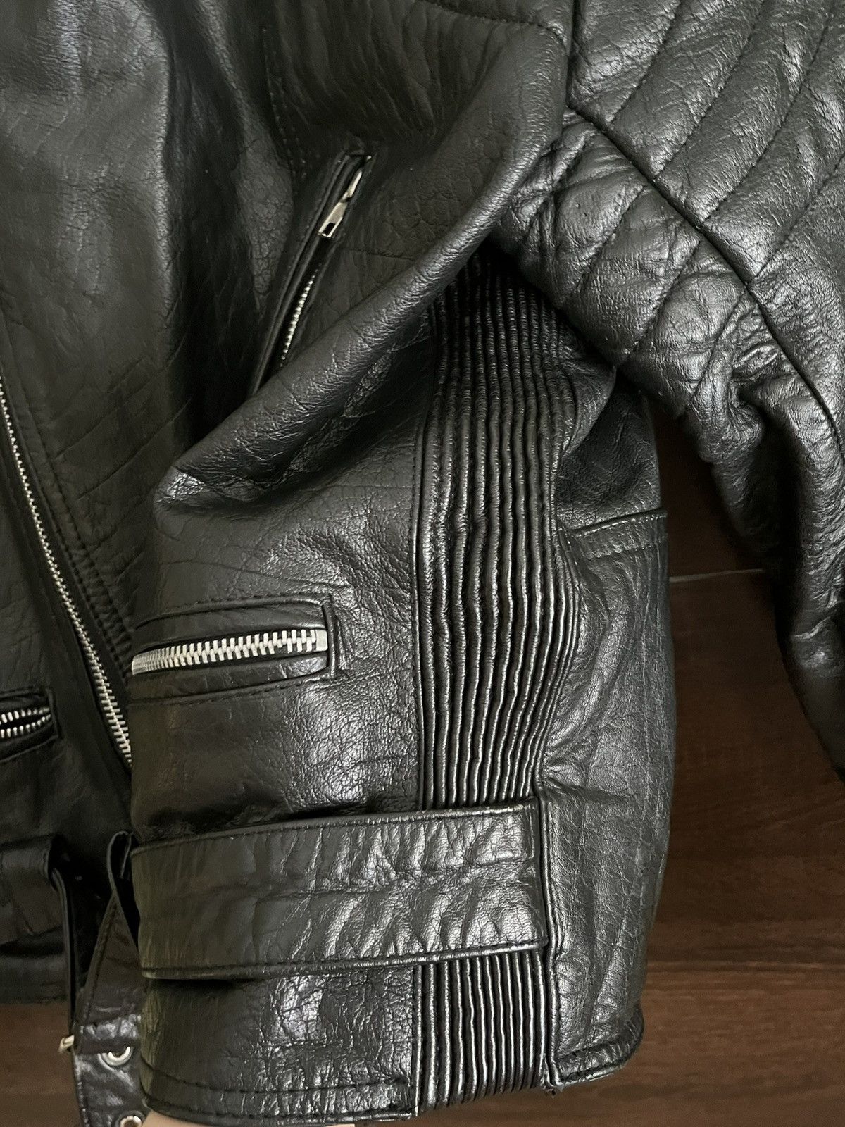 Genuine Leather Vintage biker jacket motorcycle real leather Size US XL / EU 56 / 4 - 10 Thumbnail