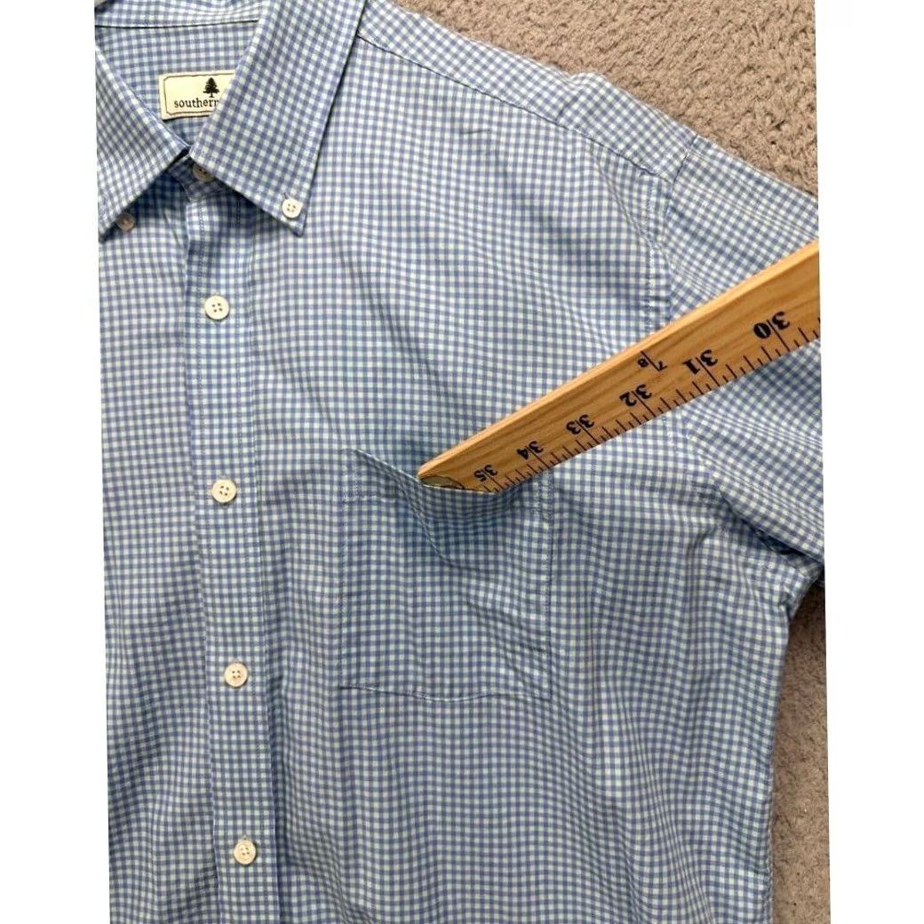 Southern Proper Southern Pro Southern Pines Button-Down Shirt Mens Large Blue Checkered Long Sleeve Cotton Shirt Size US L / EU 52-54 / 3 - 5 Thumbnail