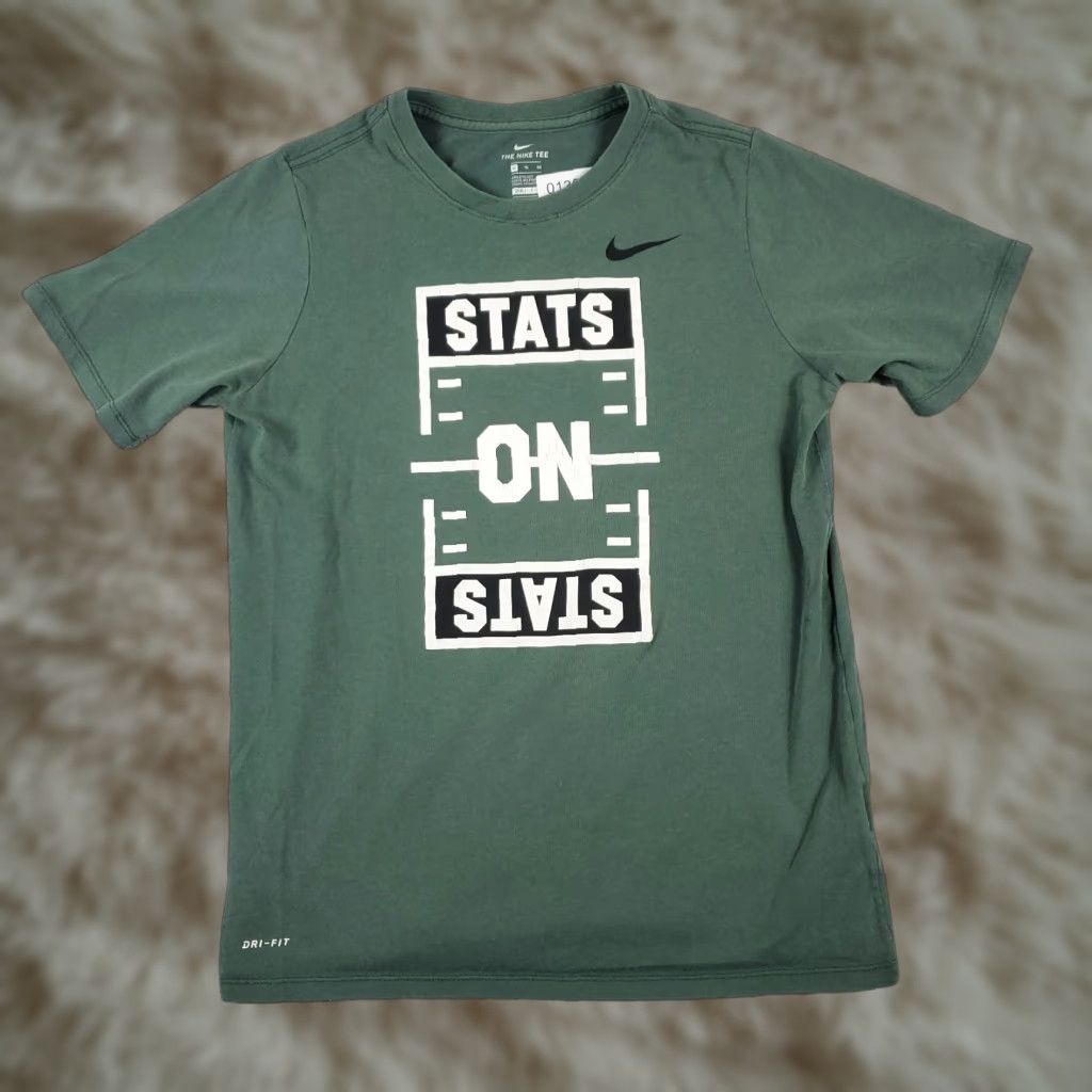 Nike Nike Stats On Stats Green Dri Fit Casual Short Sleeve T-Shirt Mens XL Size US XL / EU 56 / 4 - 1 Thumbnail