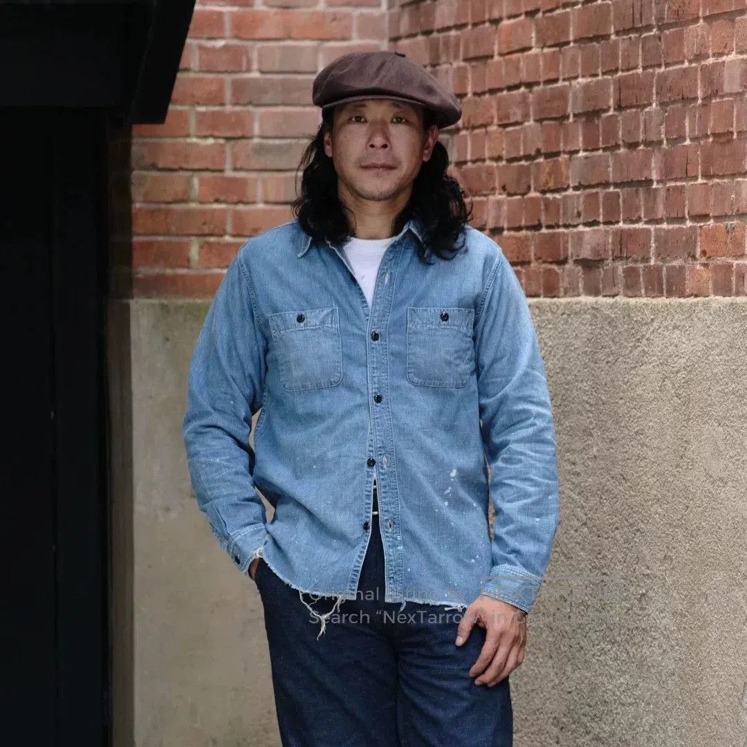 Full Count & Co. FULLCOUNT 8oz Distressed Denim Work Shirt. Size US S / EU 44-46 / 1 - 1 Thumbnail