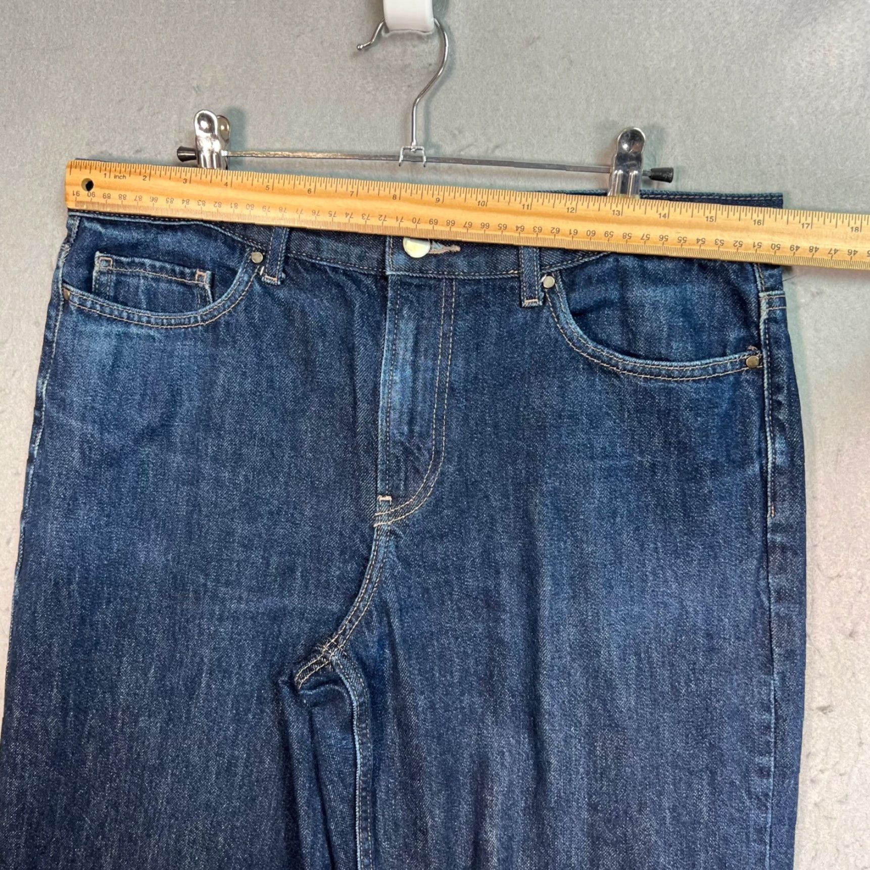 Uniqlo Uniqlo Jeans Mens 28 x 31 Blue Dark Wash Denim Straight Leg 5-Pocket Regular Cotton Blend 32x30 Vintage No N/A Size US 28 / EU 44 - 5 Thumbnail