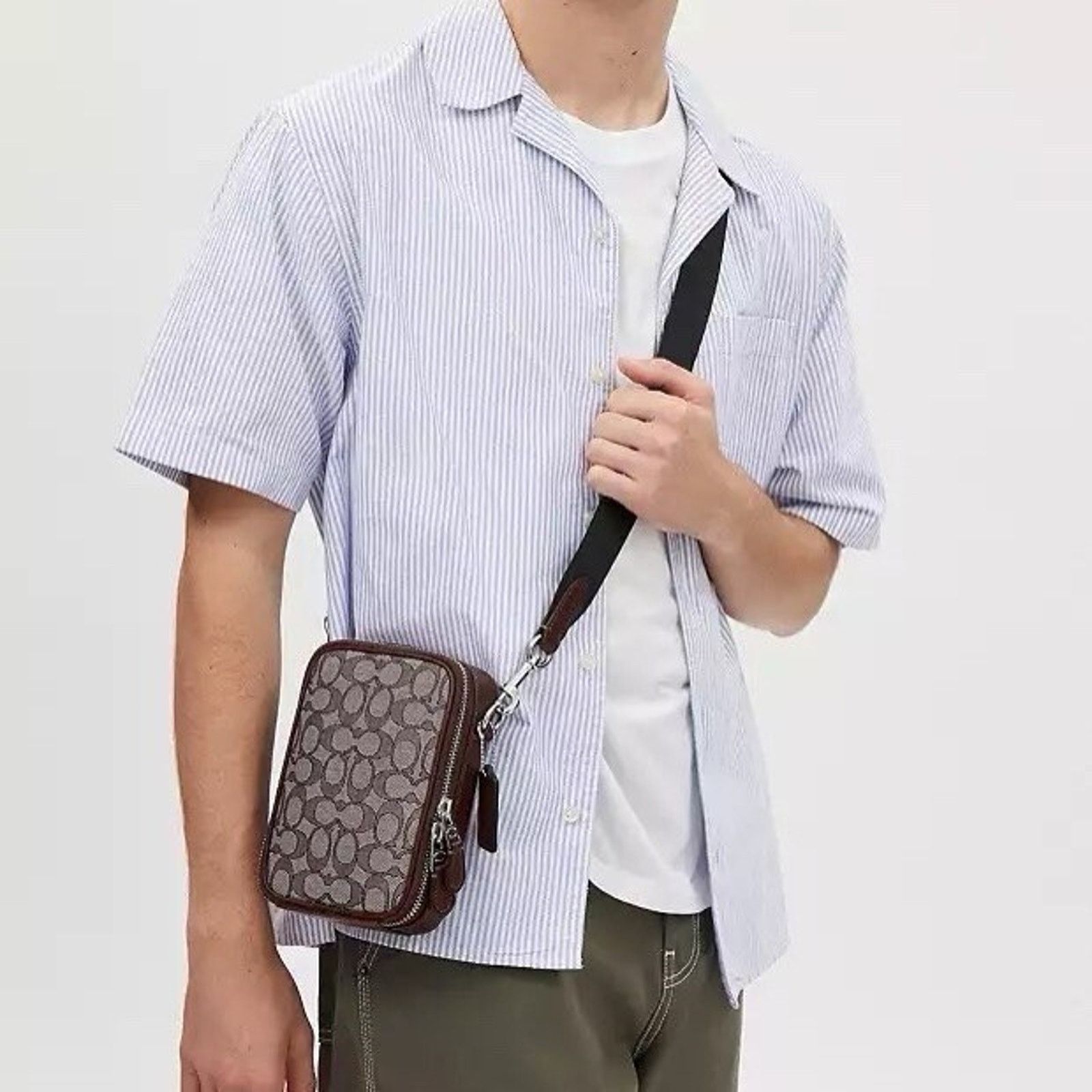 Coach NWT Coach Men's Stanton Crossbody Silver/Oak/Maple CH097 Size ONE SIZE - 7 Thumbnail