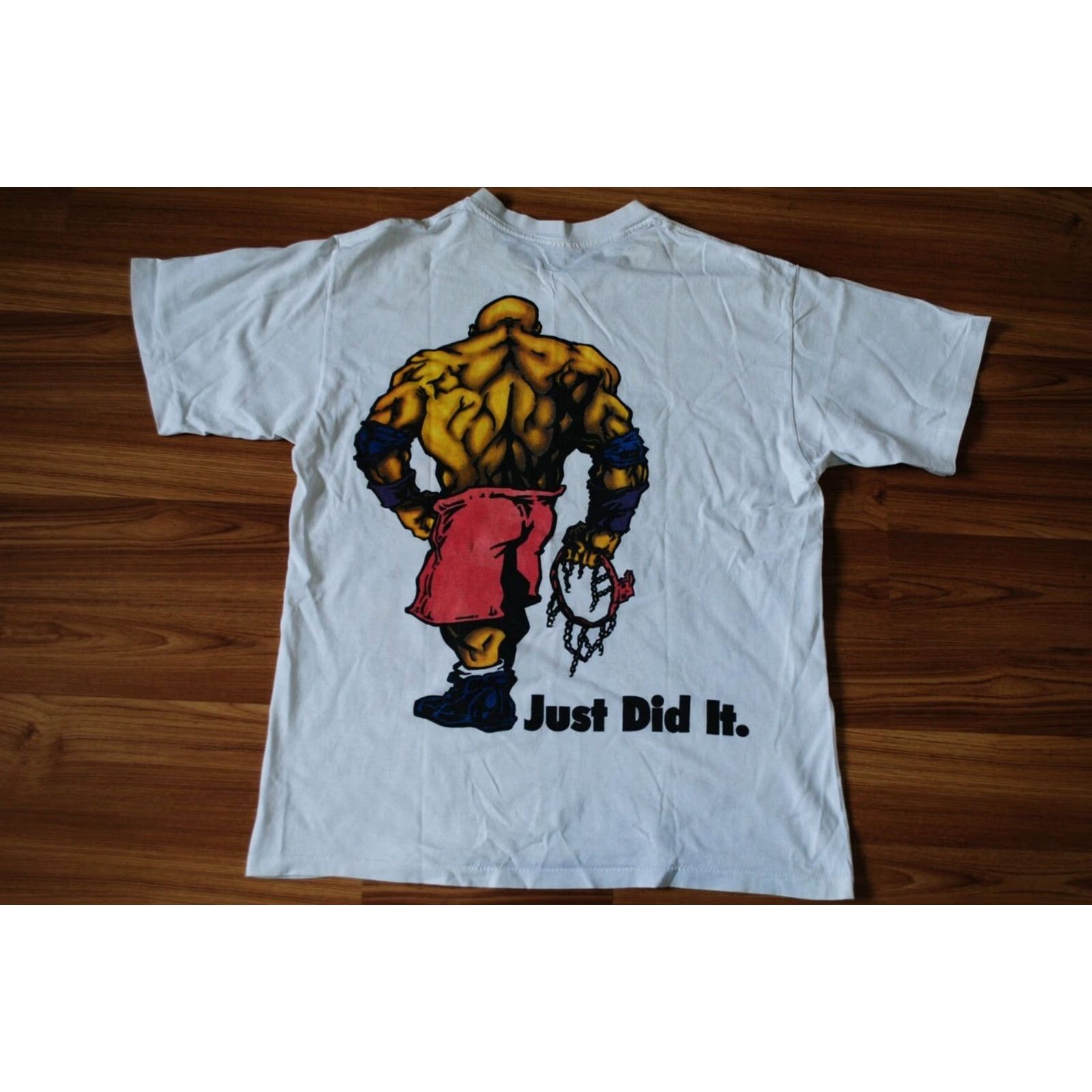 Vintage VINTAGE SOF TEE 1994 T-SHIRT JUST DID IT MADE IN THE USA SINGLE STITCH Shirt Mens Large White Softee Size US L / EU 52-54 / 3 - 6 Thumbnail