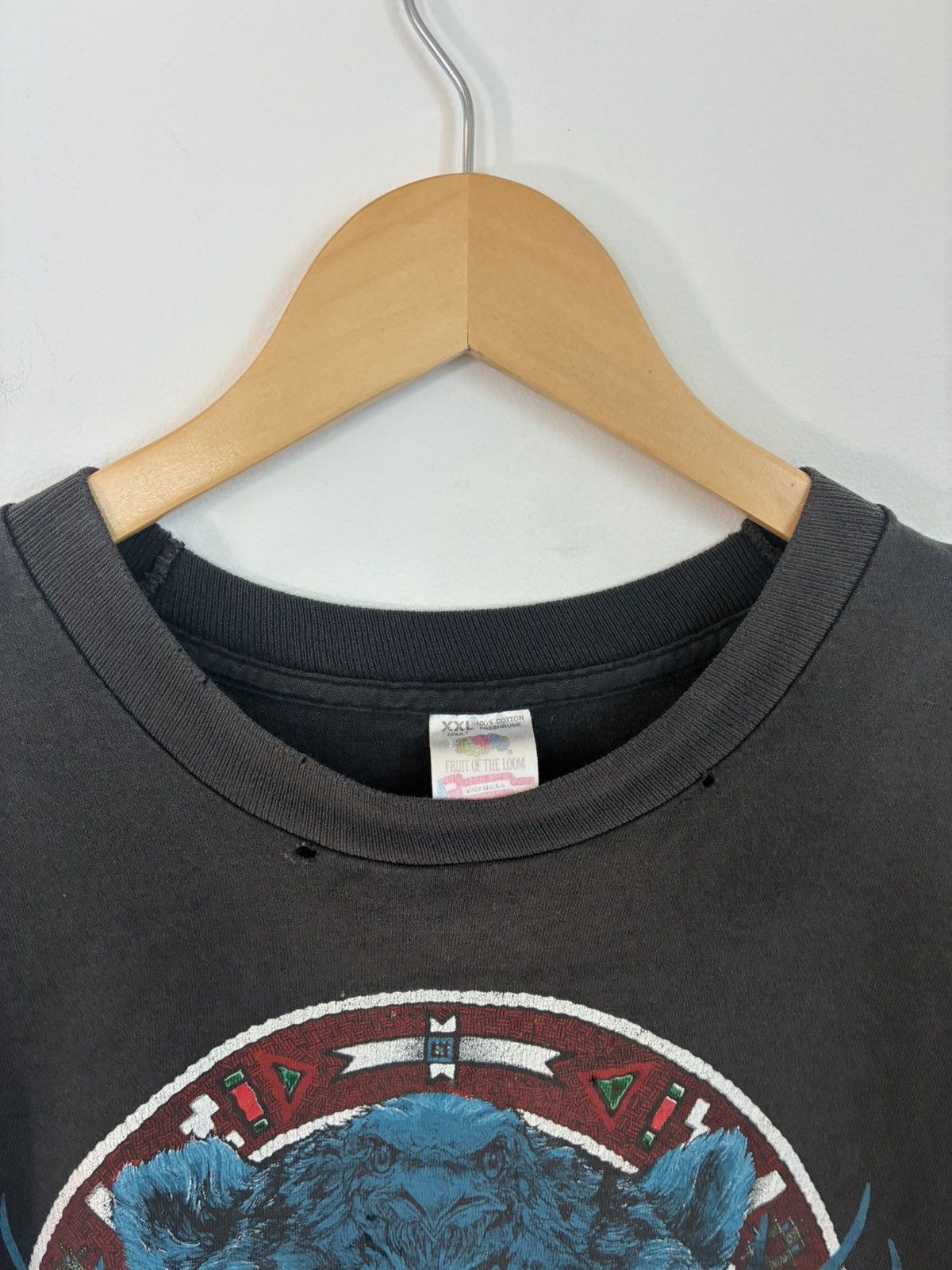 Vintage Sun Faded Native Animal Graphic Single Stitch Thrashed Tee Size US XXL / EU 58 / 5 - 4 Thumbnail