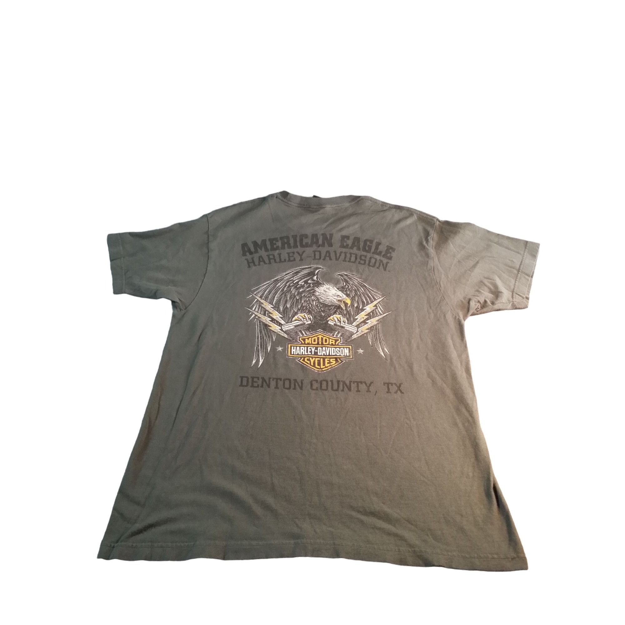 Harley Davidson Harley Davidson Tshirt Men Sz L Denton County Gray Double Si Size US L / EU 52-54 / 3 - 7 Thumbnail