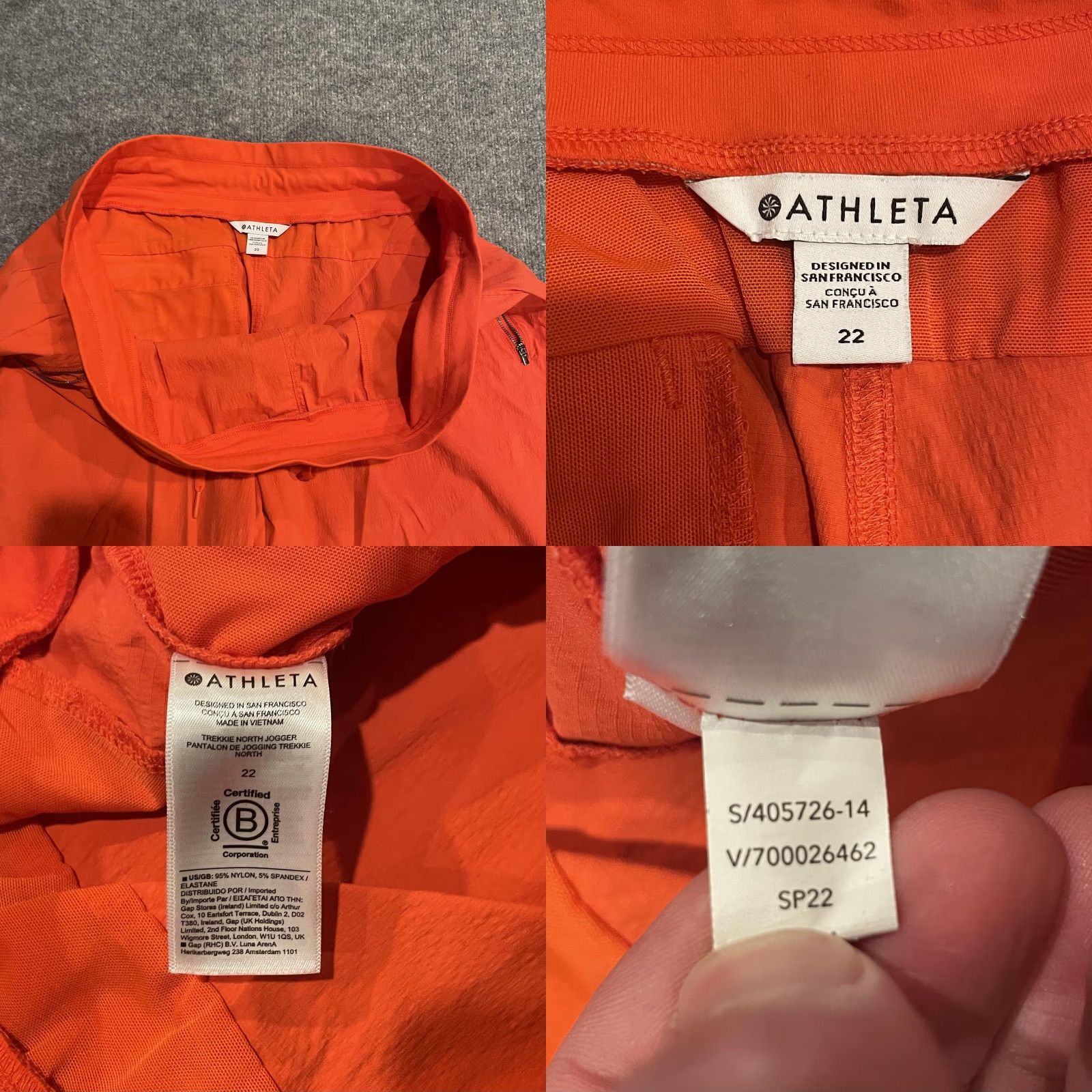 Athleta Athleta Trekkie North Jogger Pants Womens 22 Orange Athletic Drawstring Nylon Spandex Pockets 26 In Inseam -- Plus Size? Size 40" / US 18 - 8 Thumbnail