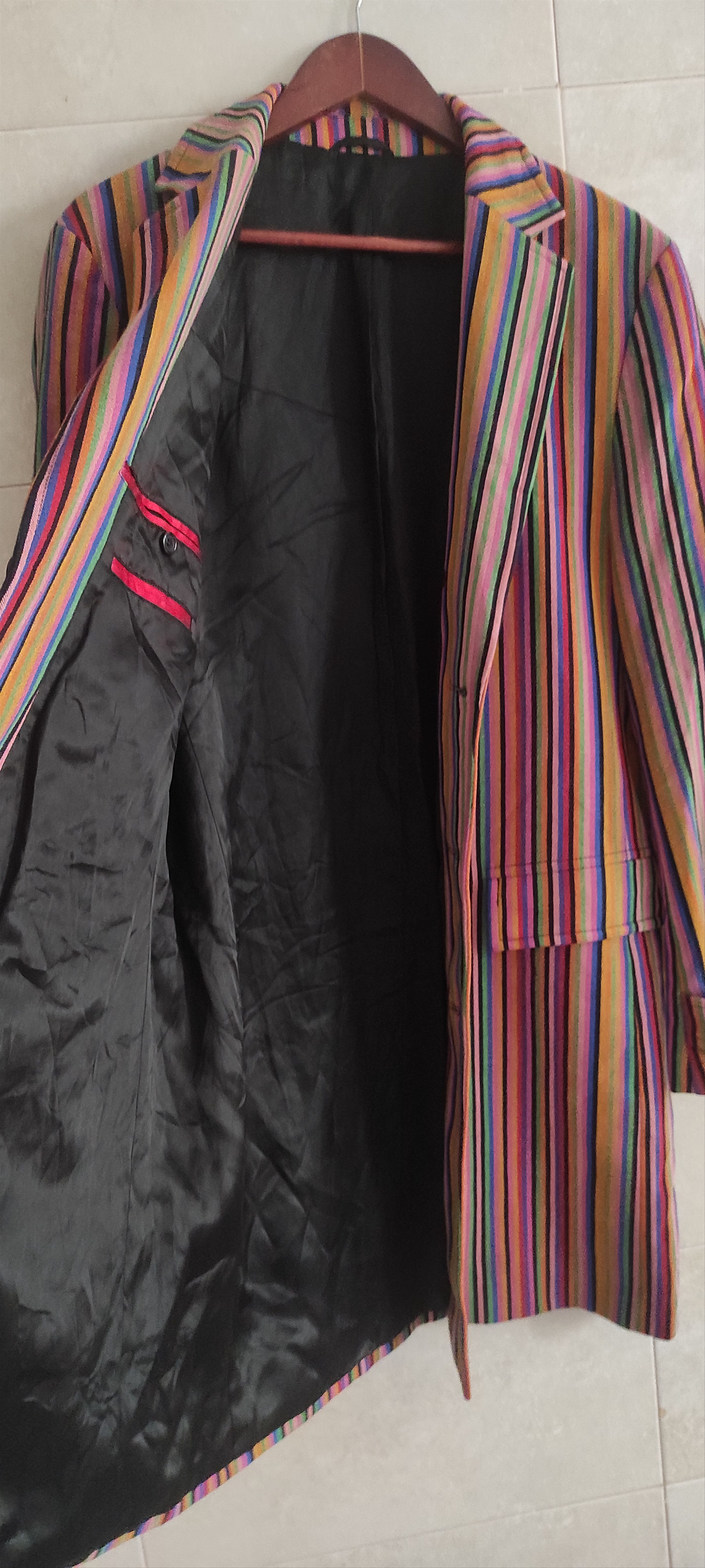 Hugo × Hugo Boss Hugo Boss Women Coat Fitted Velvet Multicolor Stripe Italian Size L / US 10 / IT 46 - 11 Thumbnail